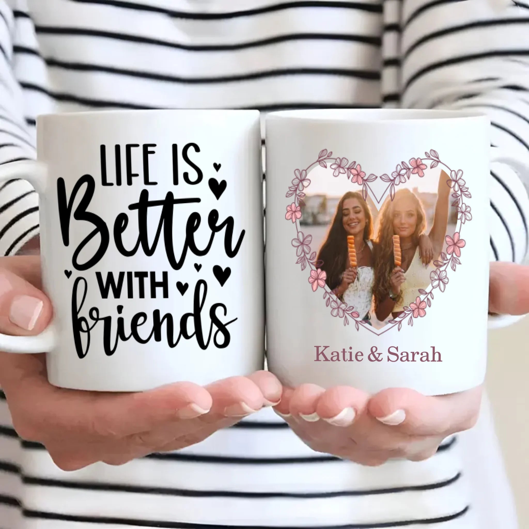 Friendship Quote Ceramic Mug – Life Is Better with Friend Cup – 89Prints