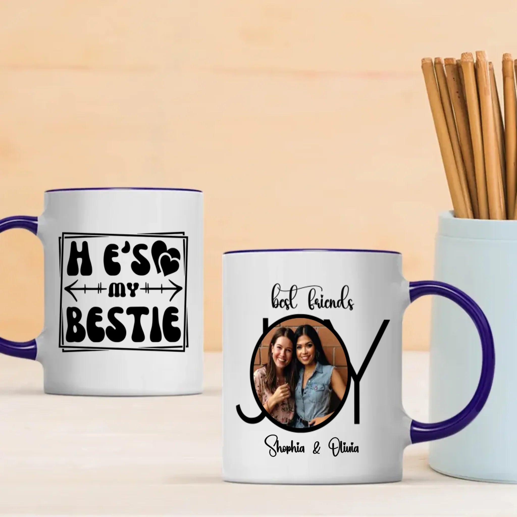 Cute Friendship Gift – He’s My Bestie Mug – 89Prints