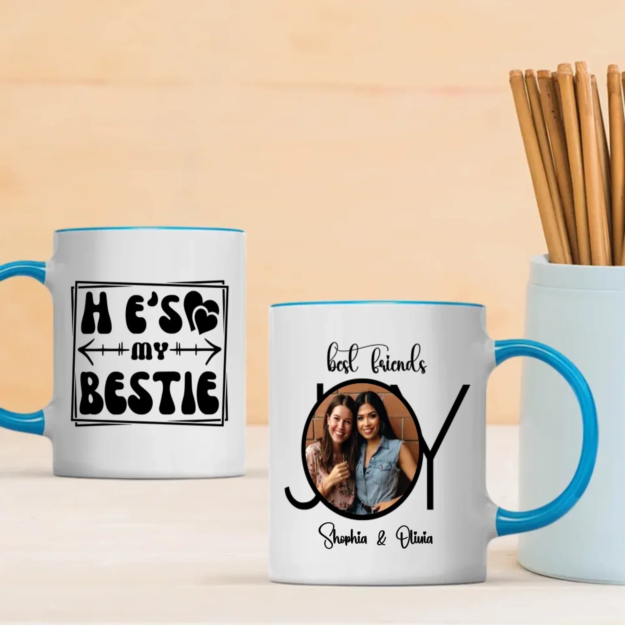 Cute Friendship Gift – He’s My Bestie Mug – 89Prints