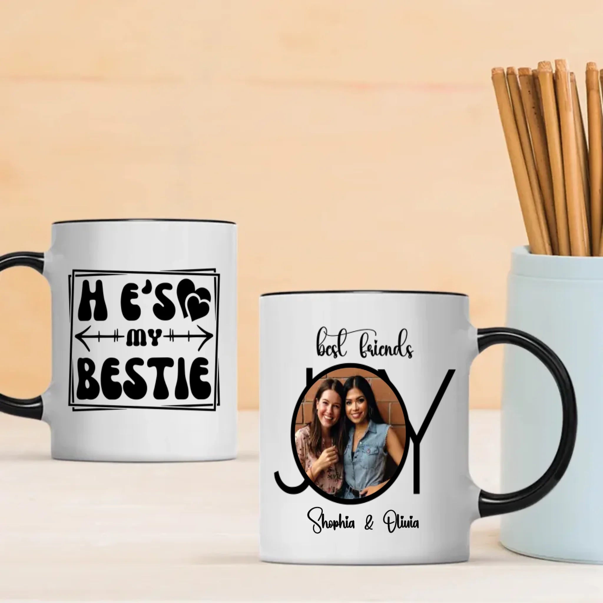 Cute Friendship Gift – He’s My Bestie Mug – 89Prints