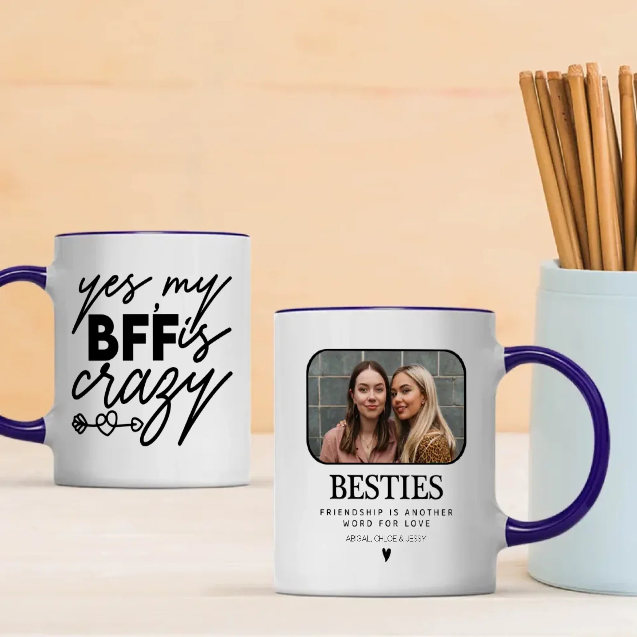 Funny Friendship Mug – Yes My Best Friend Is Crazy Cup – 89Prints
