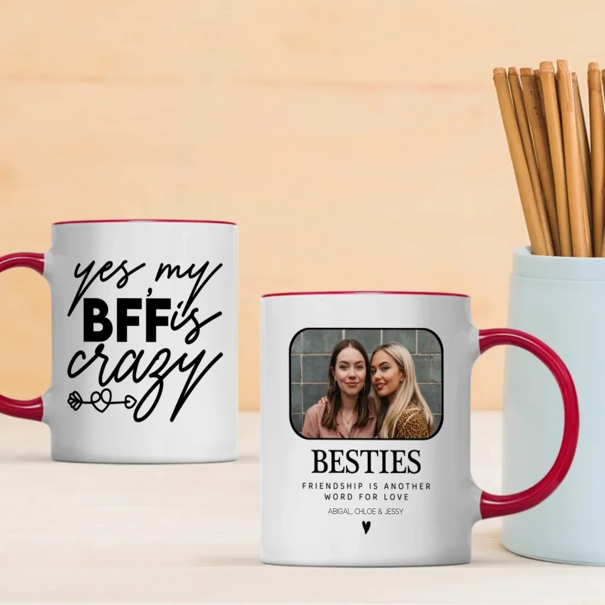 Funny Friendship Mug – Yes My Best Friend Is Crazy Cup – 89Prints