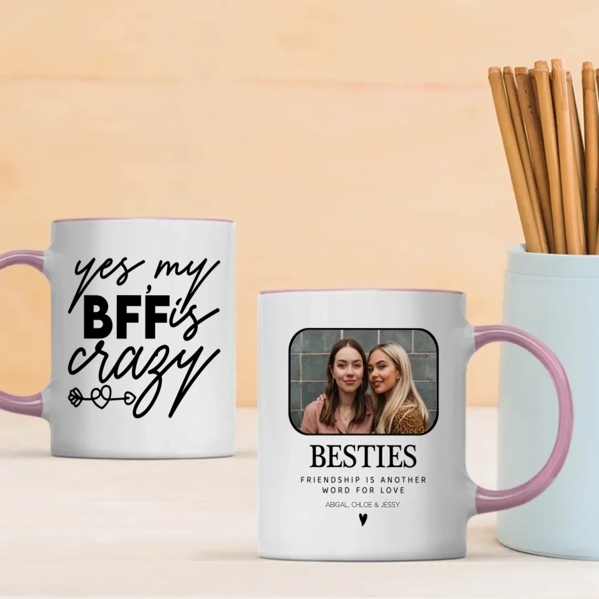 Funny Friendship Mug – Yes My Best Friend Is Crazy Cup – 89Prints