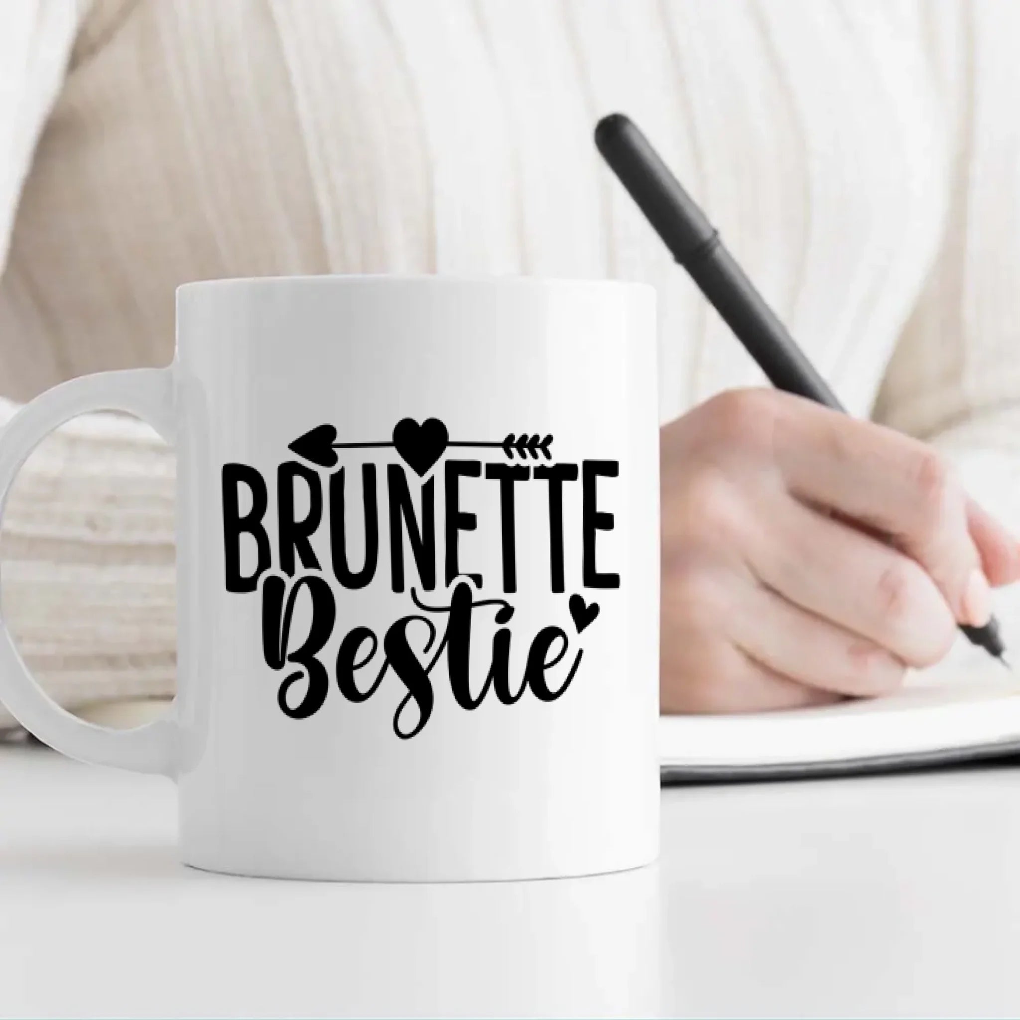 Friendship Gift Mug – Brunette Bestie Cup – 89Prints