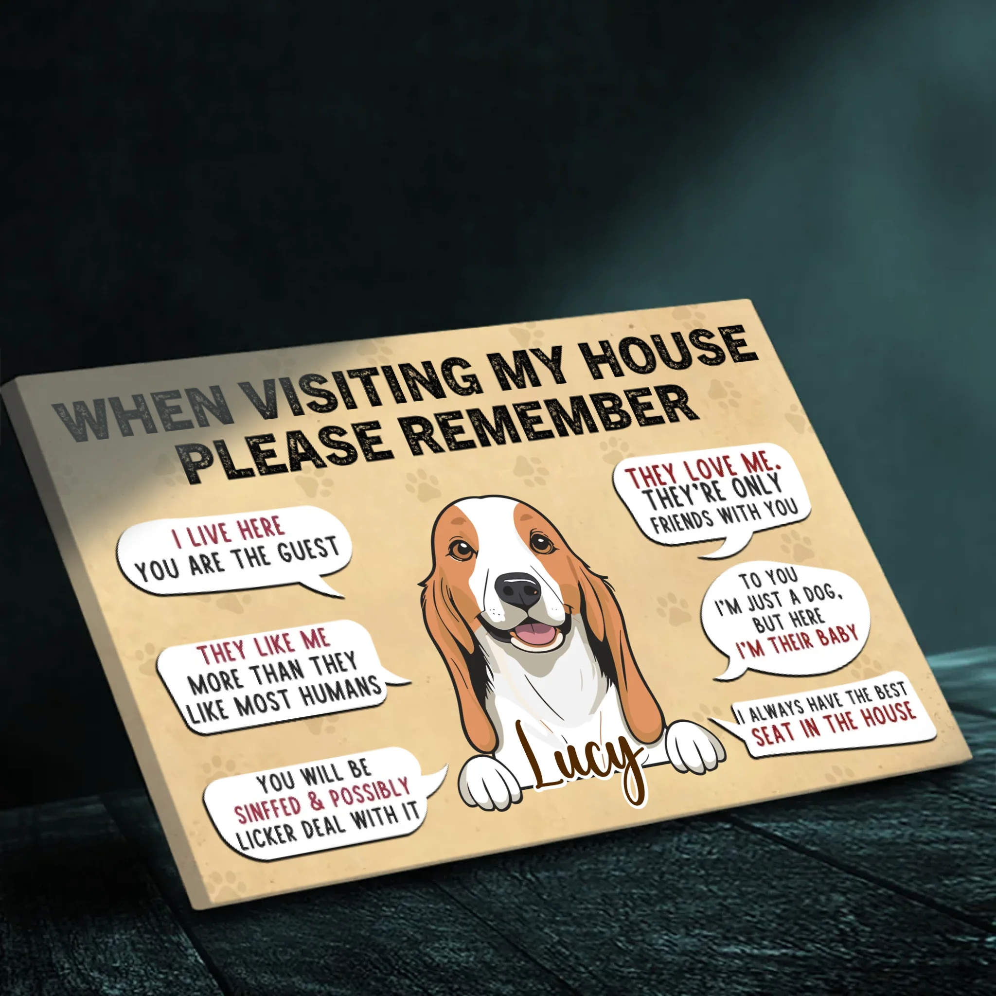 Funny Dog Canvas Template – When Visiting My House Design - 89Prints