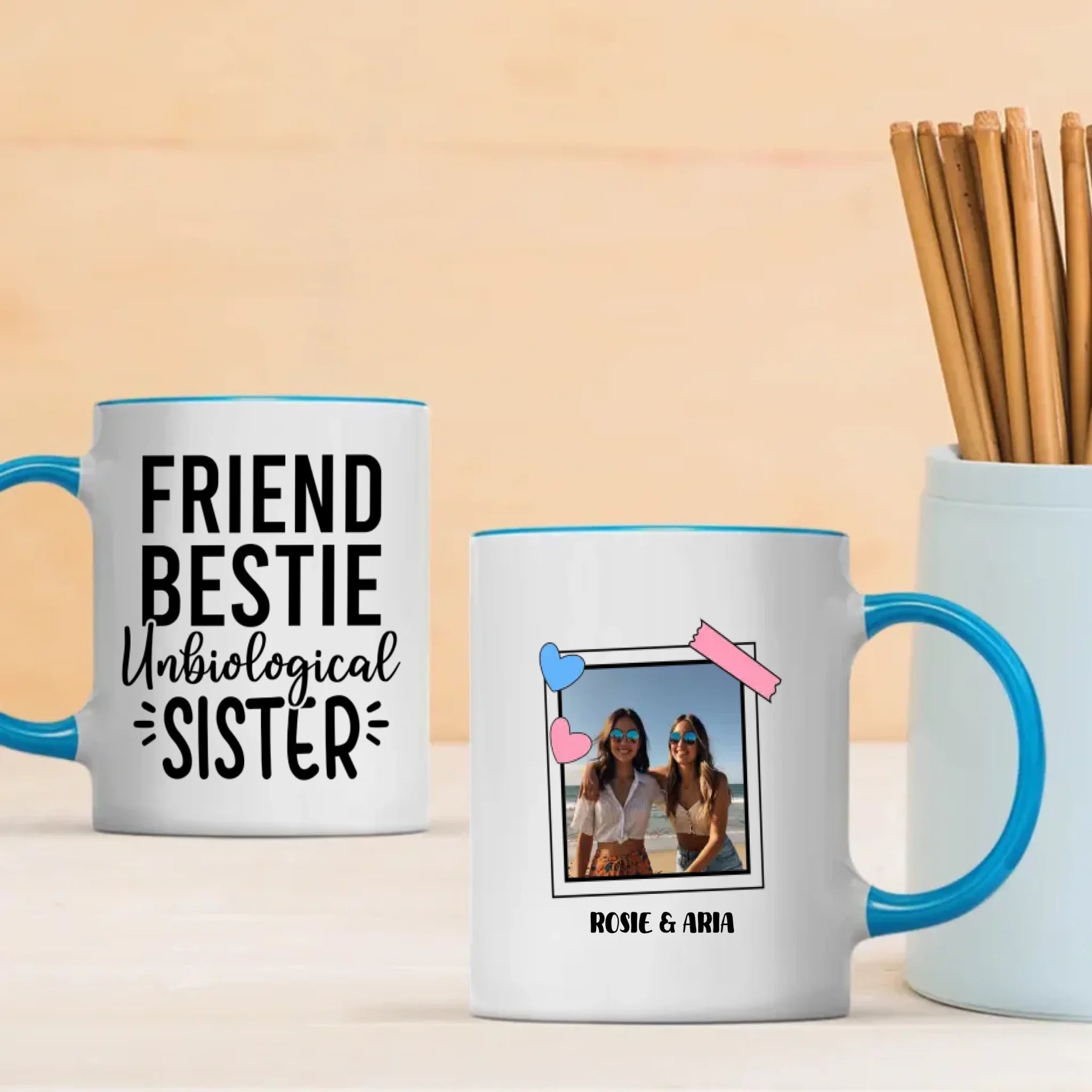 Work Besties Mug – Friend Bestie Unbiological Sister – 89Prints