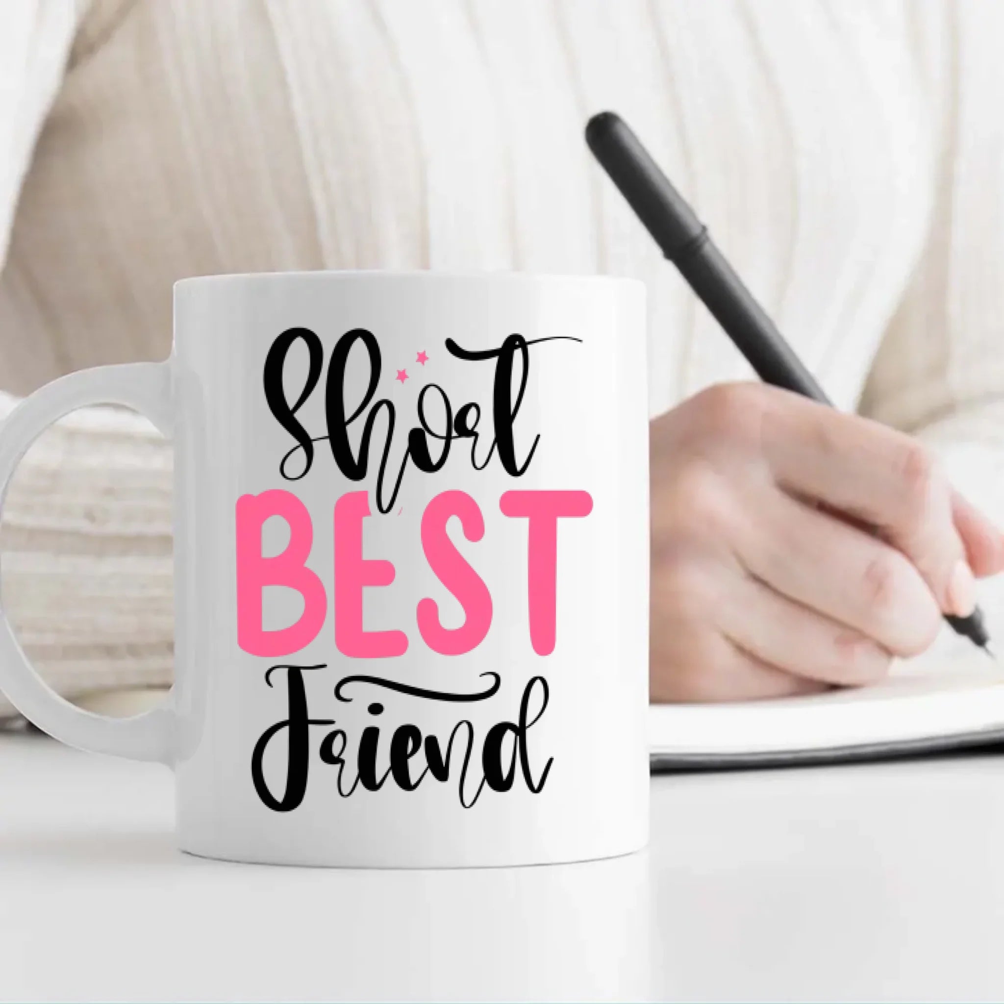 BestieMug-Minimalist Short Best Friend Mug – Custom Name Design - 89Prints