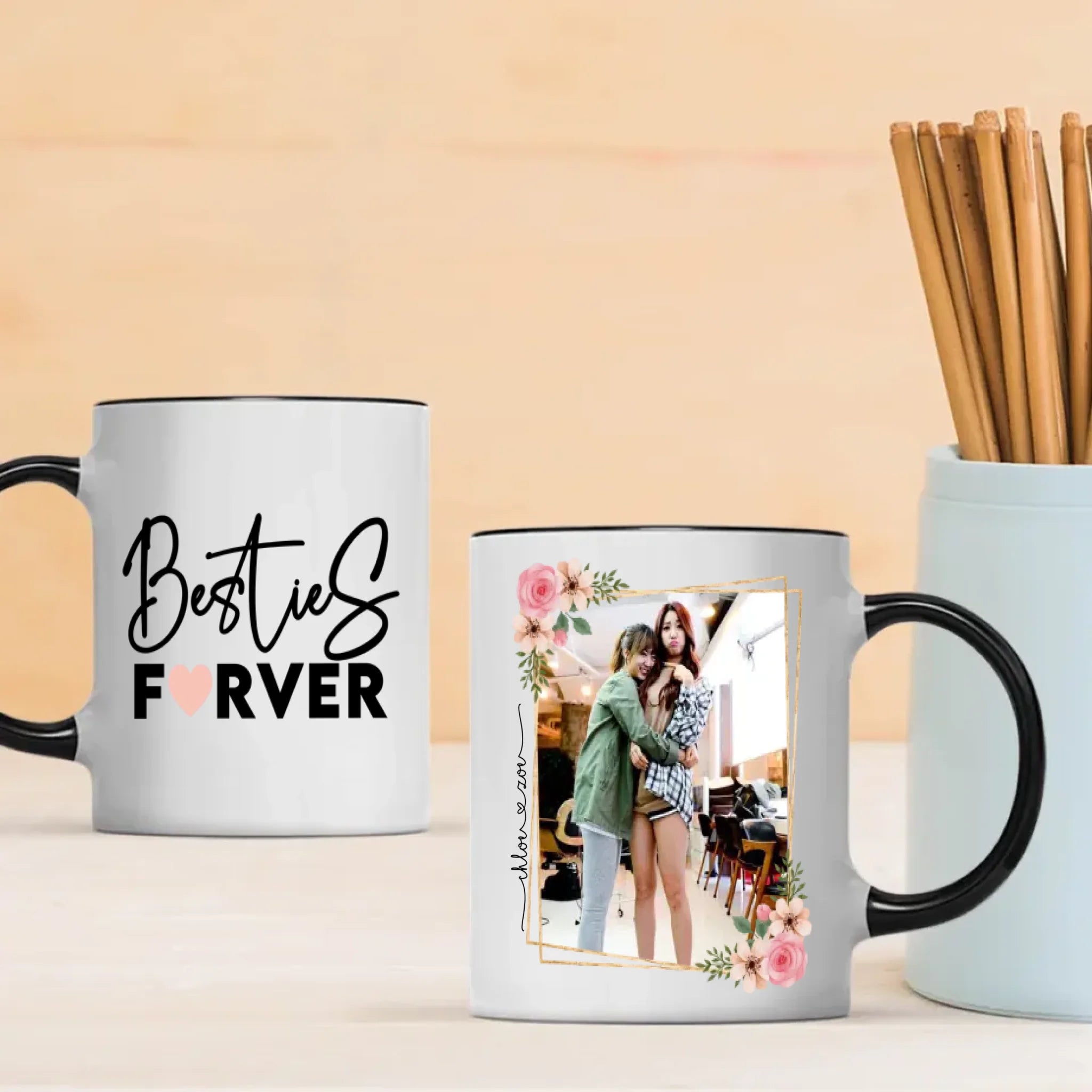 Personalized Mug Design – Bestie For Ever Friendship Quote – 89Prints