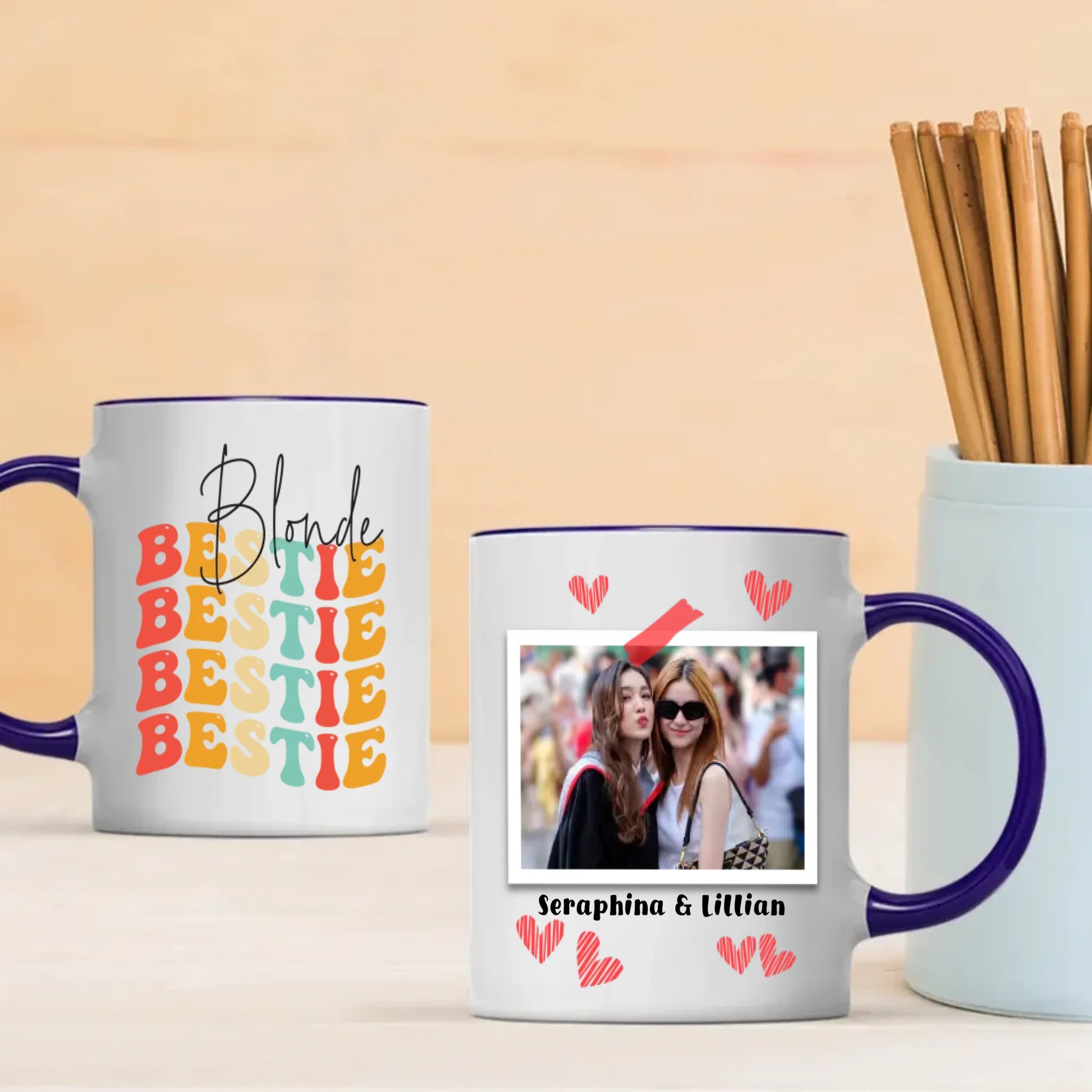 Your Own Designed Mug – Blonde Bestie Friendship Custom  – 89Prints