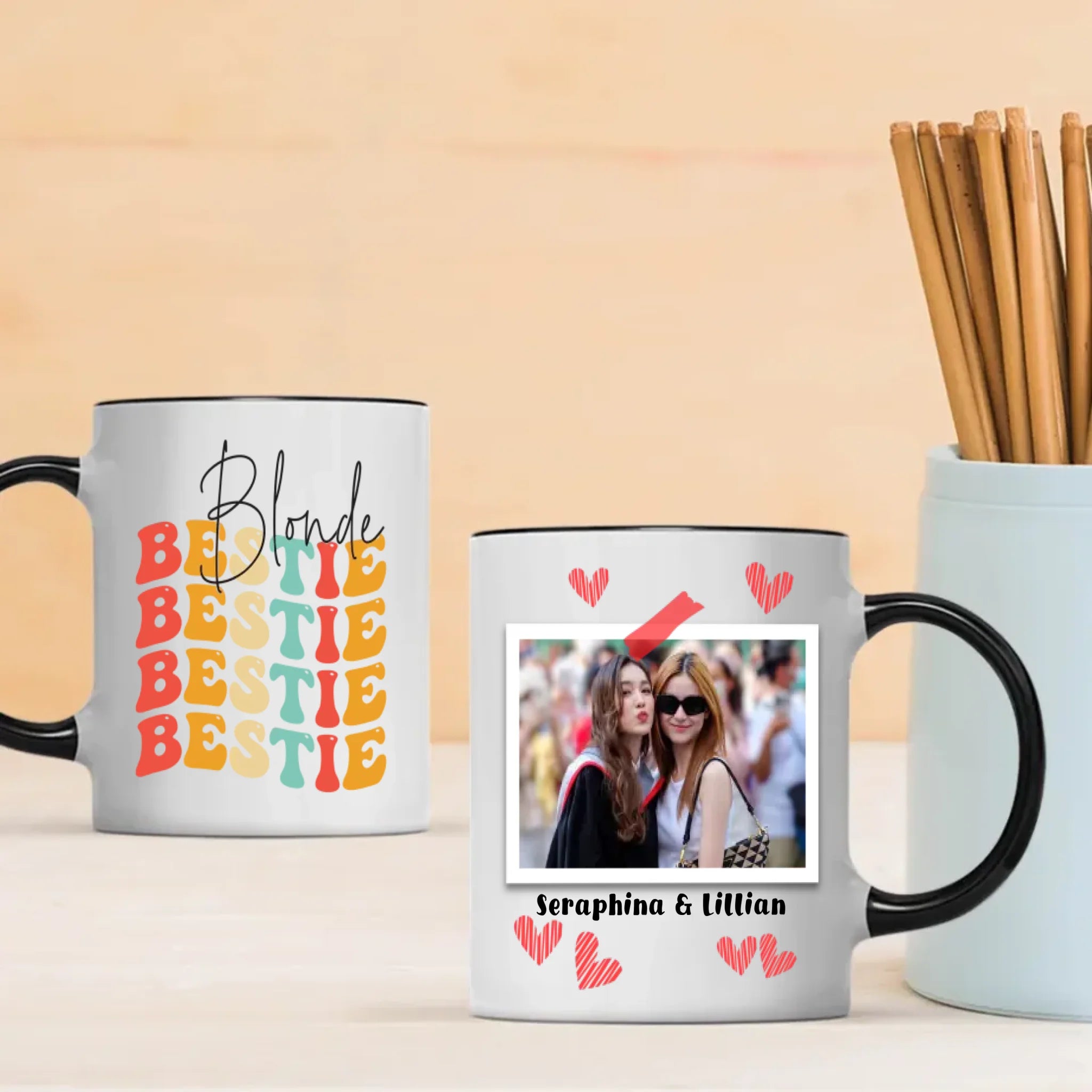Your Own Designed Mug – Blonde Bestie Friendship Custom  – 89Prints