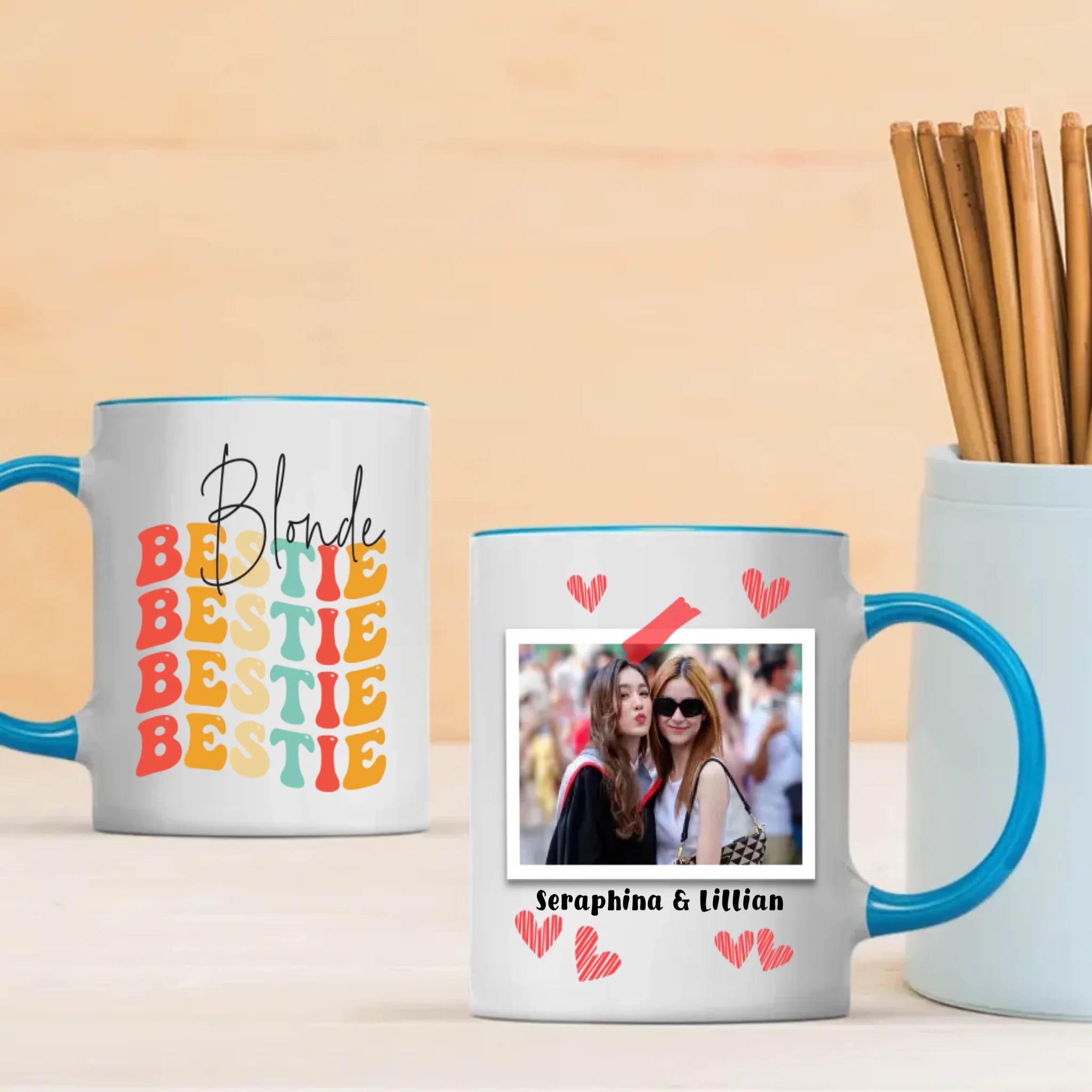 Your Own Designed Mug – Blonde Bestie Friendship Custom  – 89Prints
