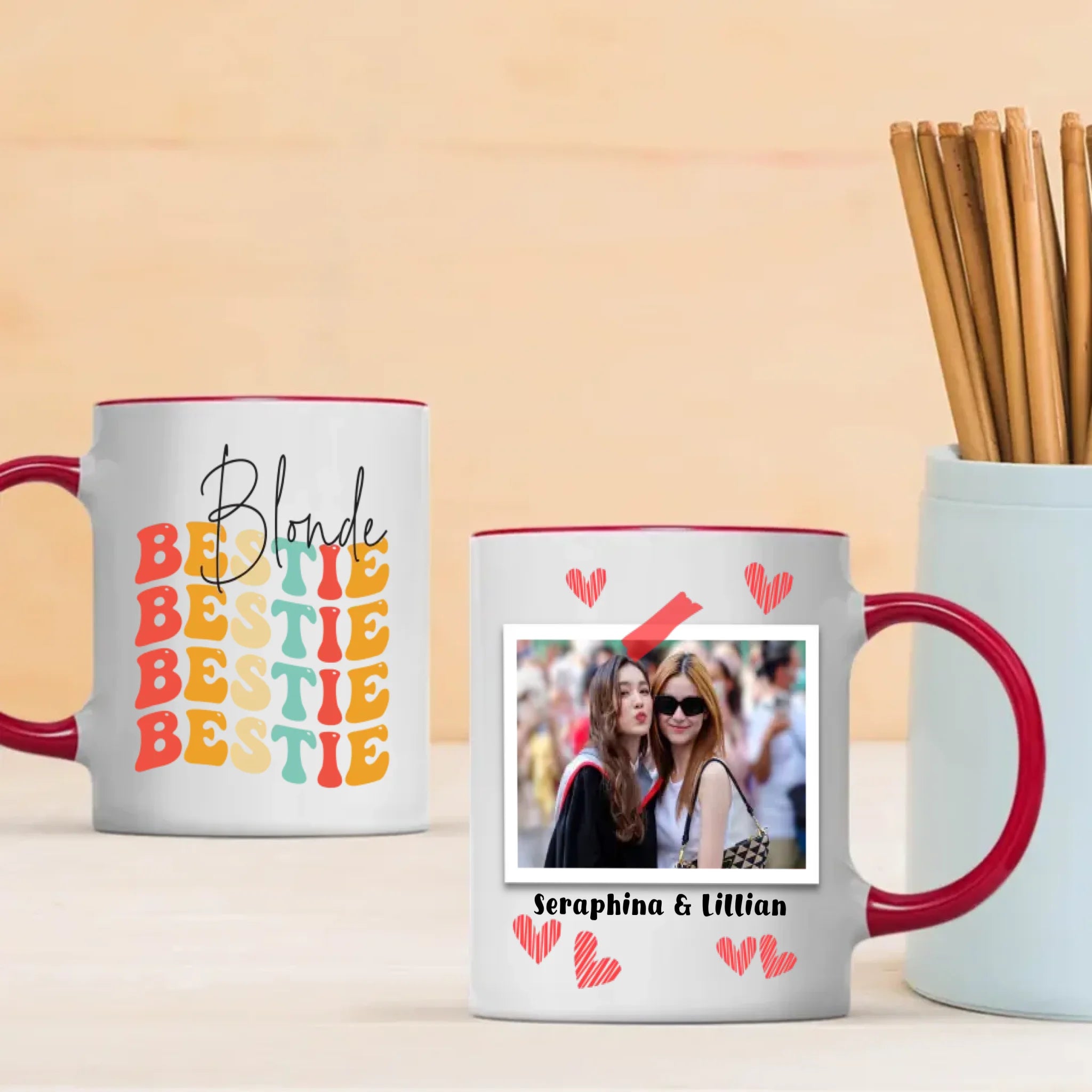 Your Own Designed Mug – Blonde Bestie Friendship Custom  – 89Prints