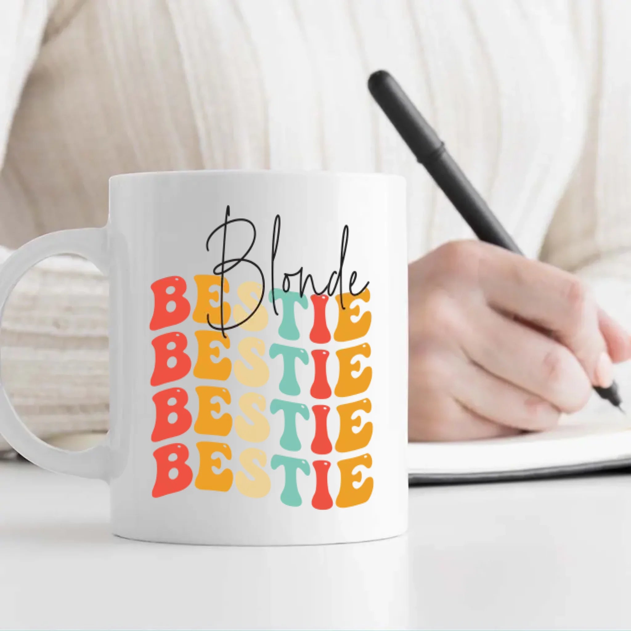 Your Own Designed Mug – Blonde Bestie Friendship Custom  – 89Prints