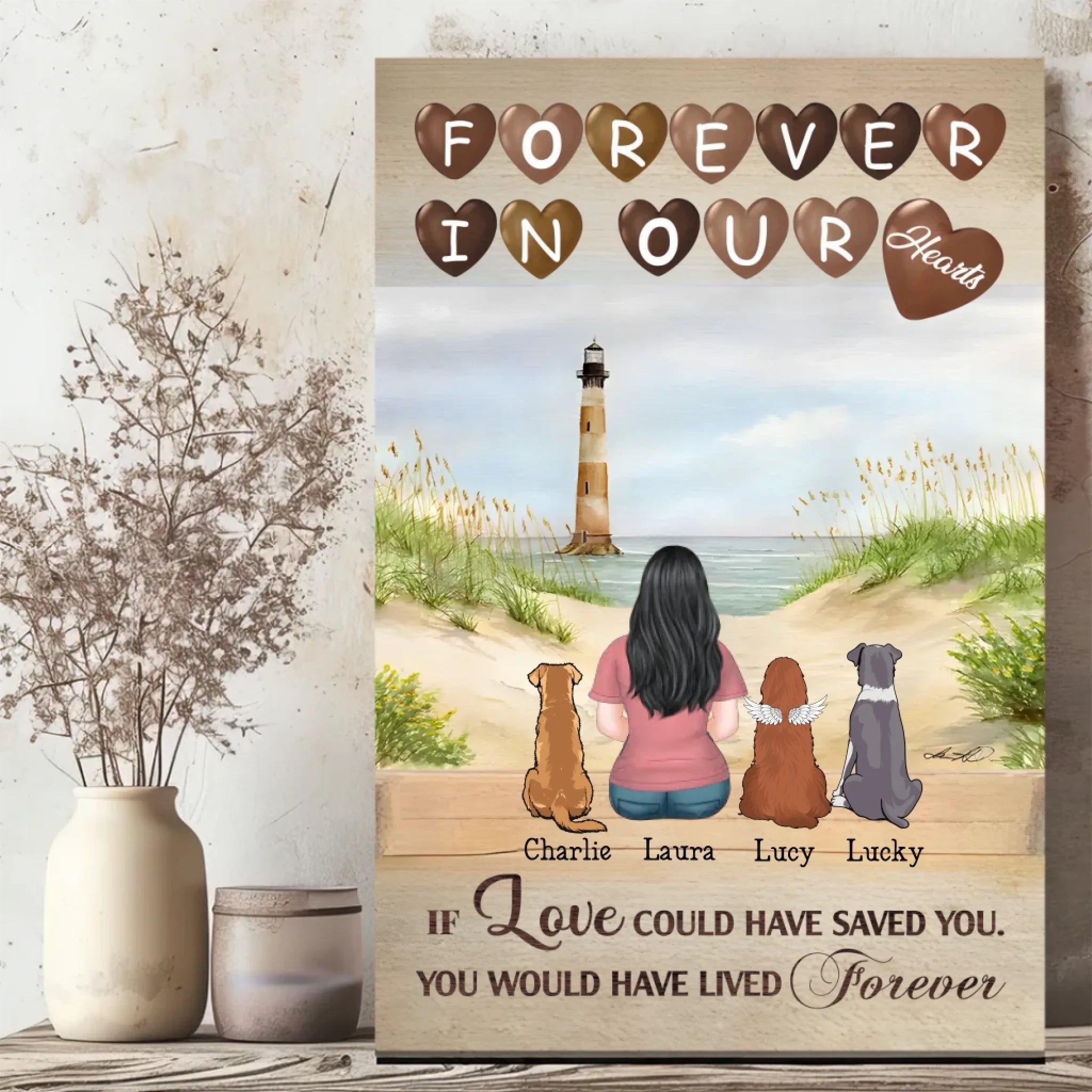 Forever in My Heart – Customizable Dog Memorial Canvas - 89Prints