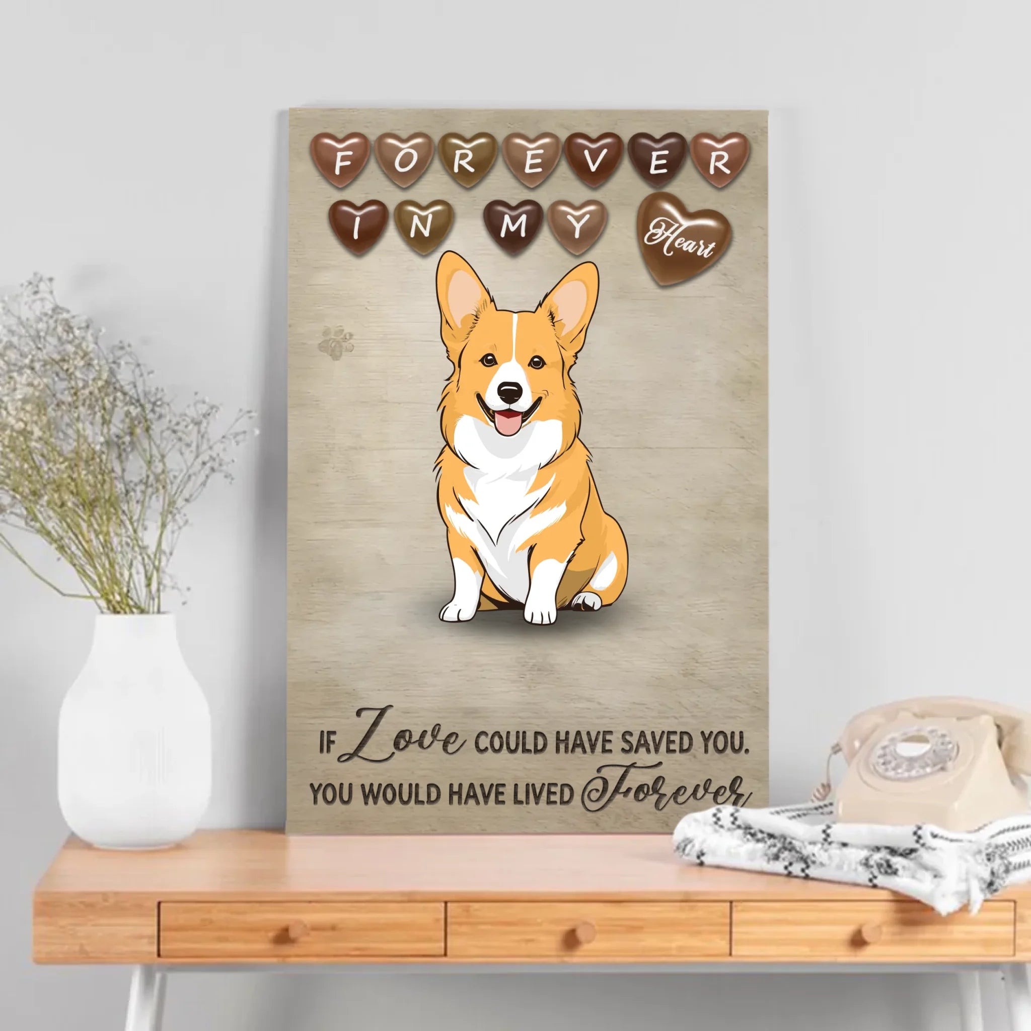 Forever Loved Dog Canvas – Personalized Pet Loss Gift – 89Prints