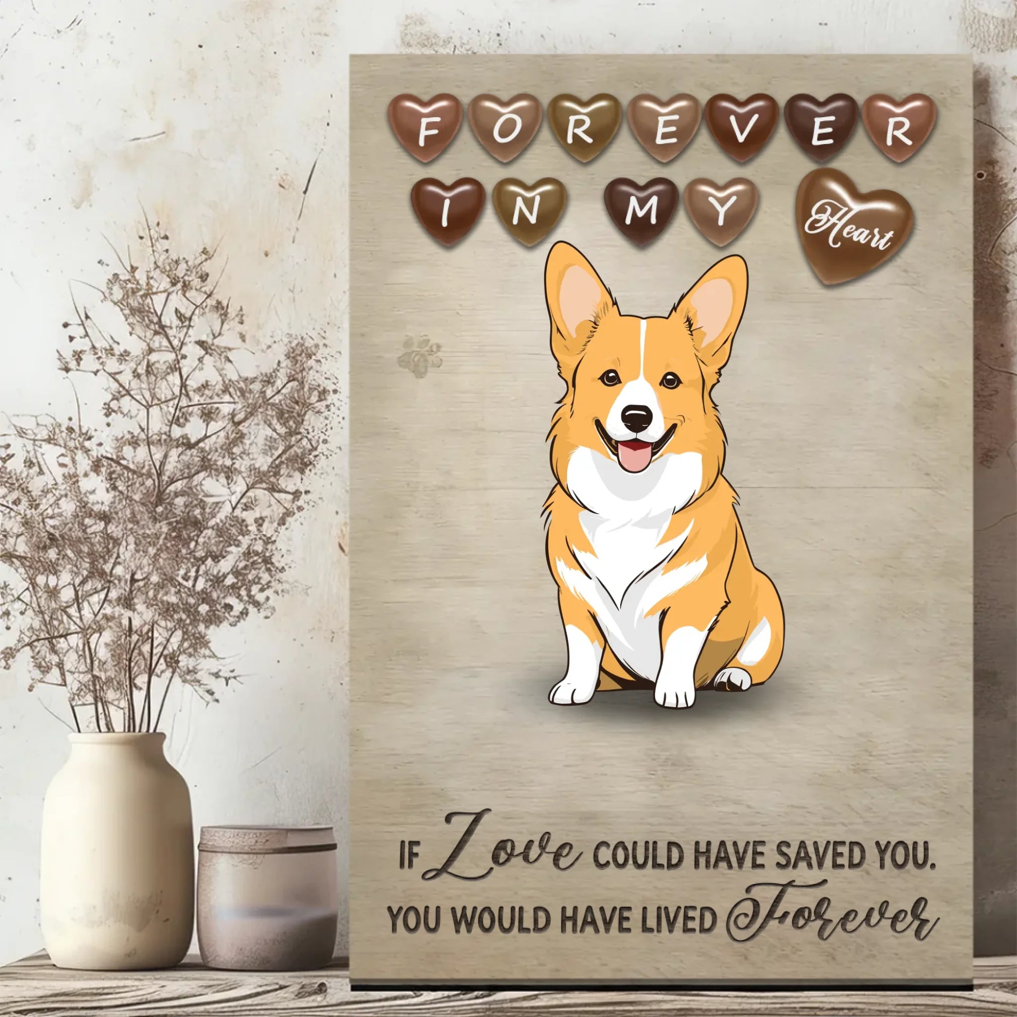 Forever Loved Dog Canvas – Personalized Pet Loss Gift – 89Prints