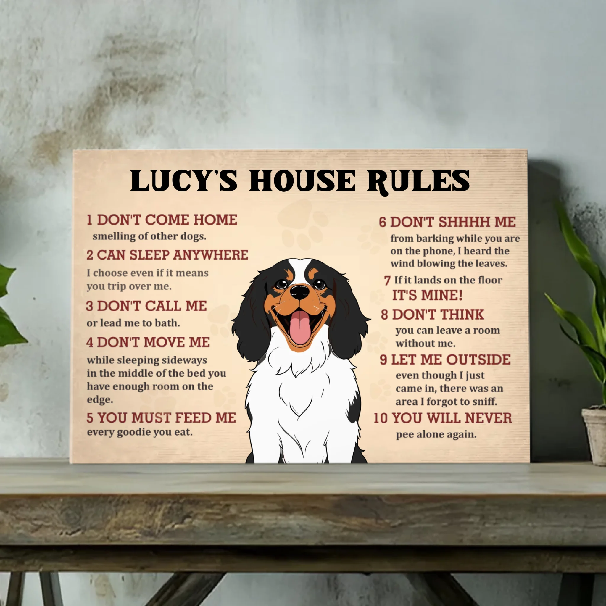 Dog House Rules Funny Canvas – Cute Pet Wall Decor - 89Prints