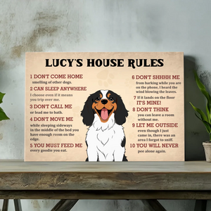 Dog House Rules Funny Canvas – Cute Pet Wall Decor - 89Prints