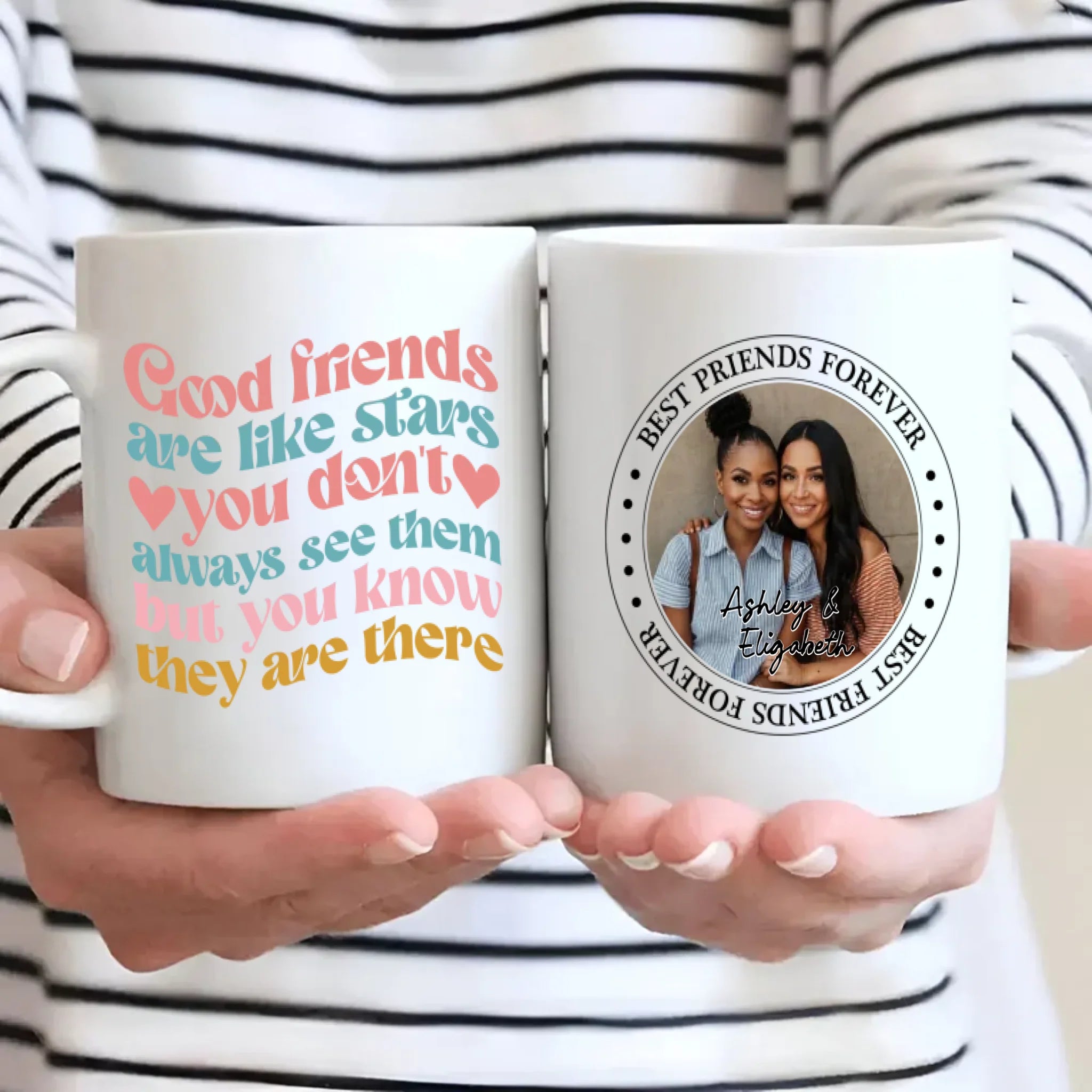 Minimalist Best Friends Magic Mug – Personalized Heat Reveal Cup - 89Prints