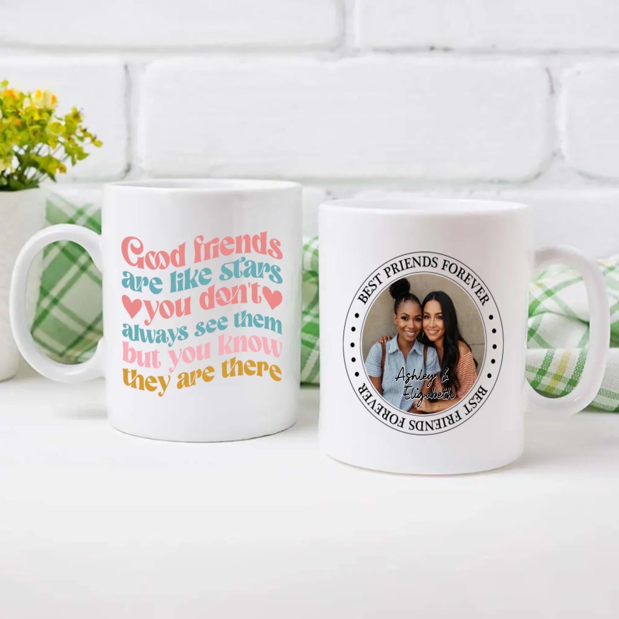 Minimalist Best Friends Magic Mug – Personalized Heat Reveal Cup - 89Prints