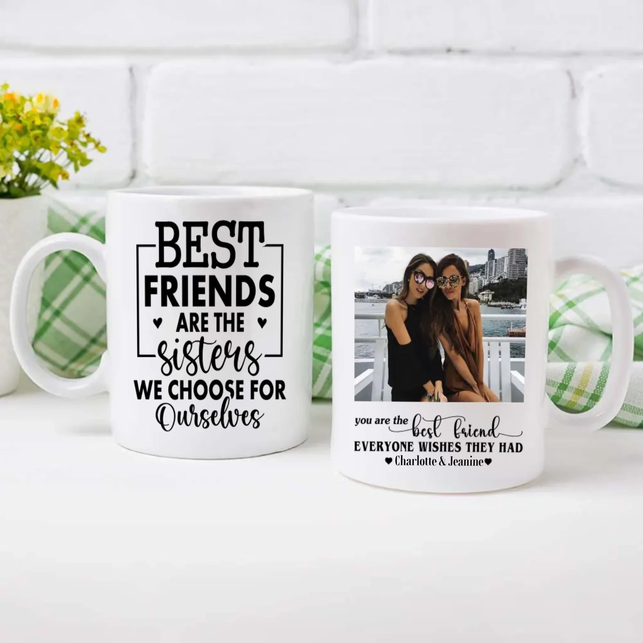 Best Friends Quote Mug with Custom Photo – Personalized Gift - 89Prints