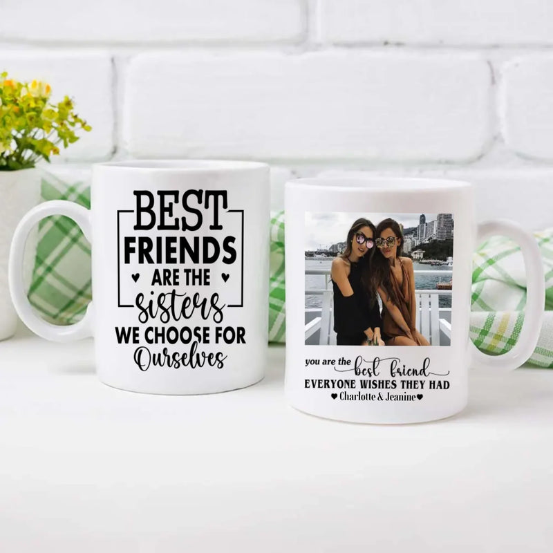 Best Friends Quote Mug with Custom Photo – Personalized Gift - 89Prints