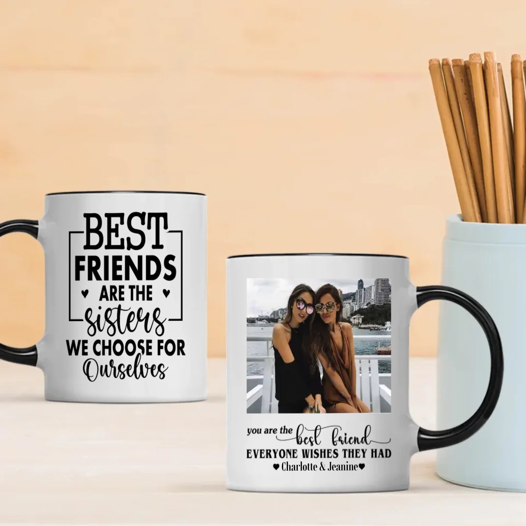 Best Friends Quote Mug with Custom Photo – Personalized Gift - 89Prints