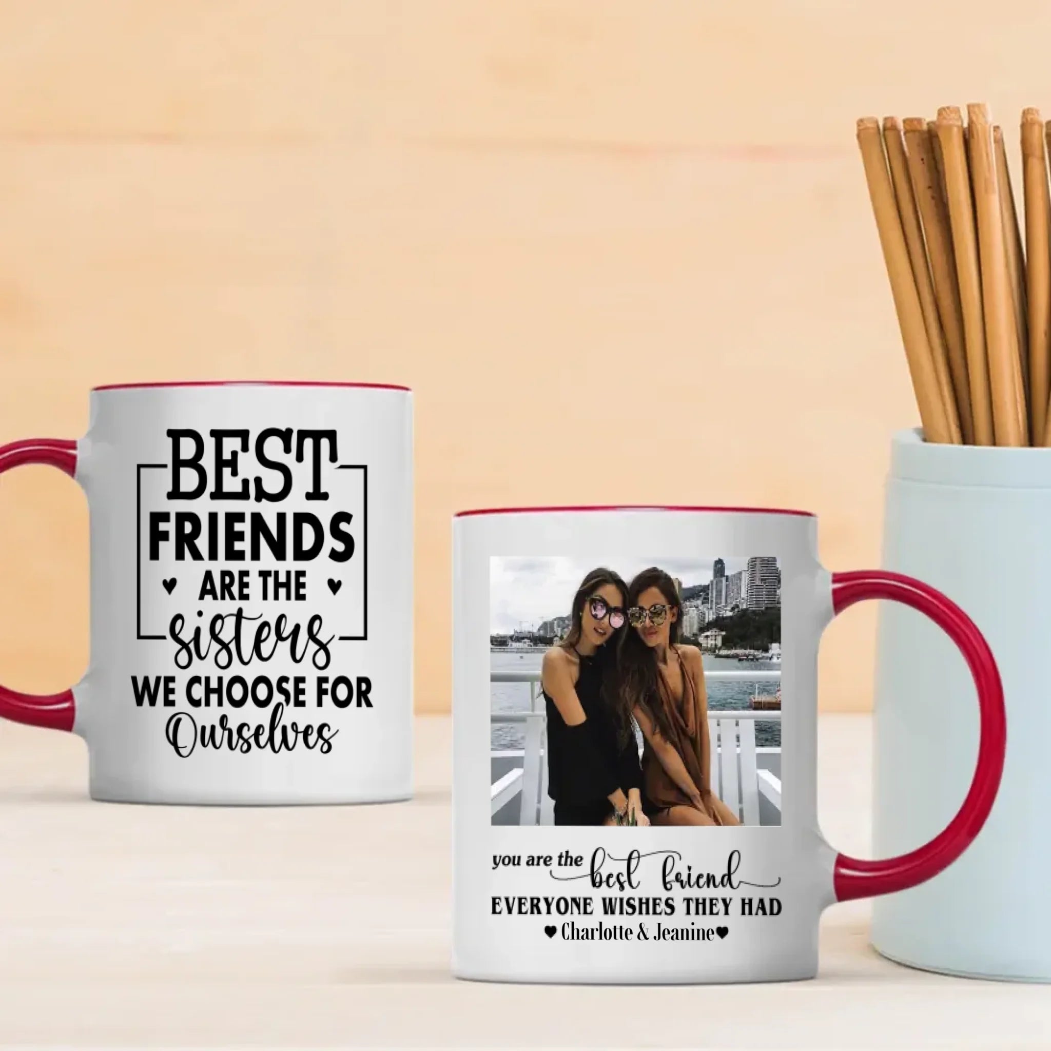 Best Friends Quote Mug with Custom Photo – Personalized Gift - 89Prints