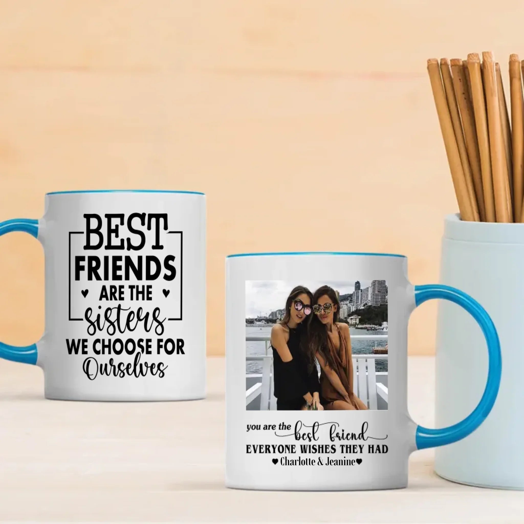 Best Friends Quote Mug with Custom Photo – Personalized Gift - 89Prints