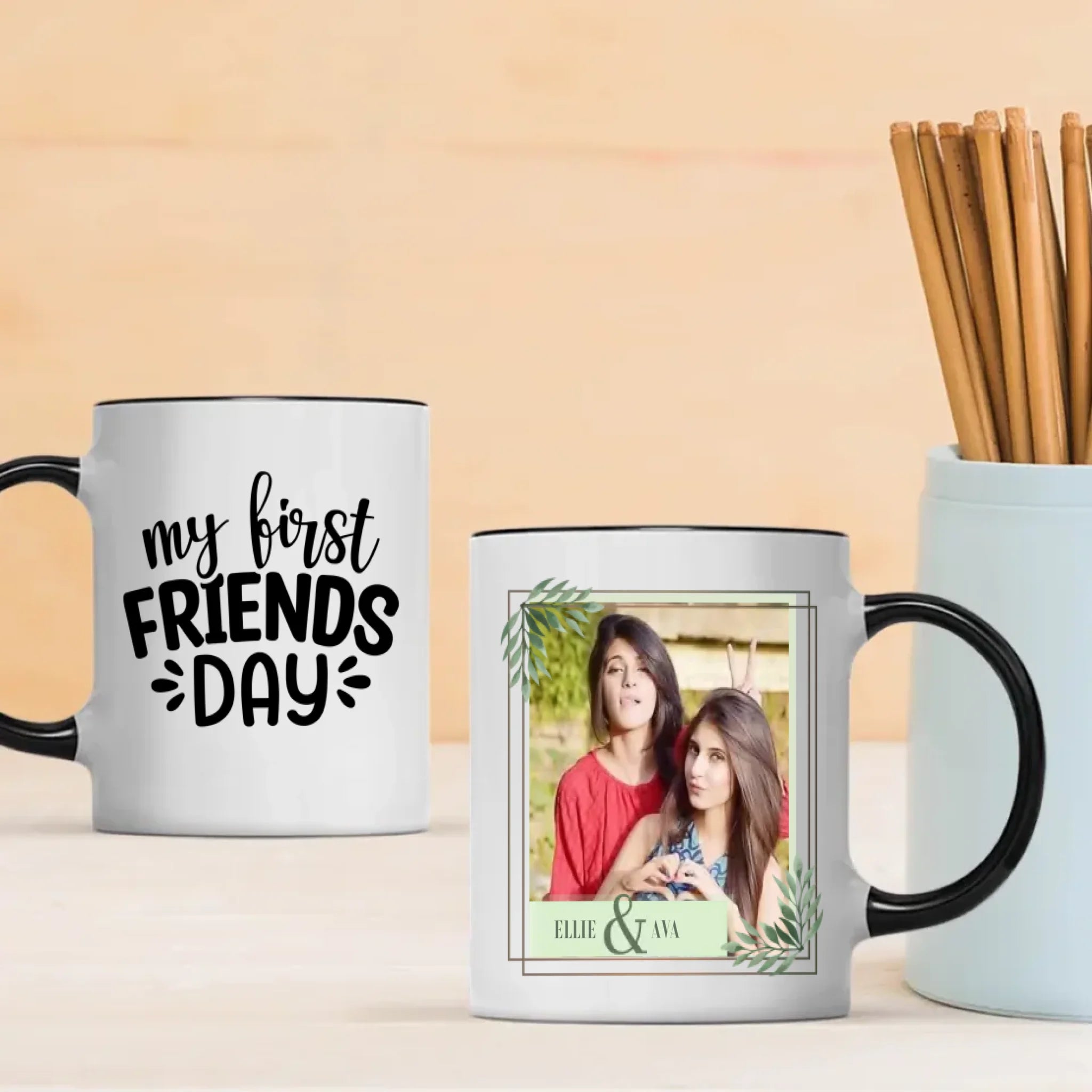 Custom Photo Gift for Lifelong Besties – My First Friend Day Mug - 89Prints
