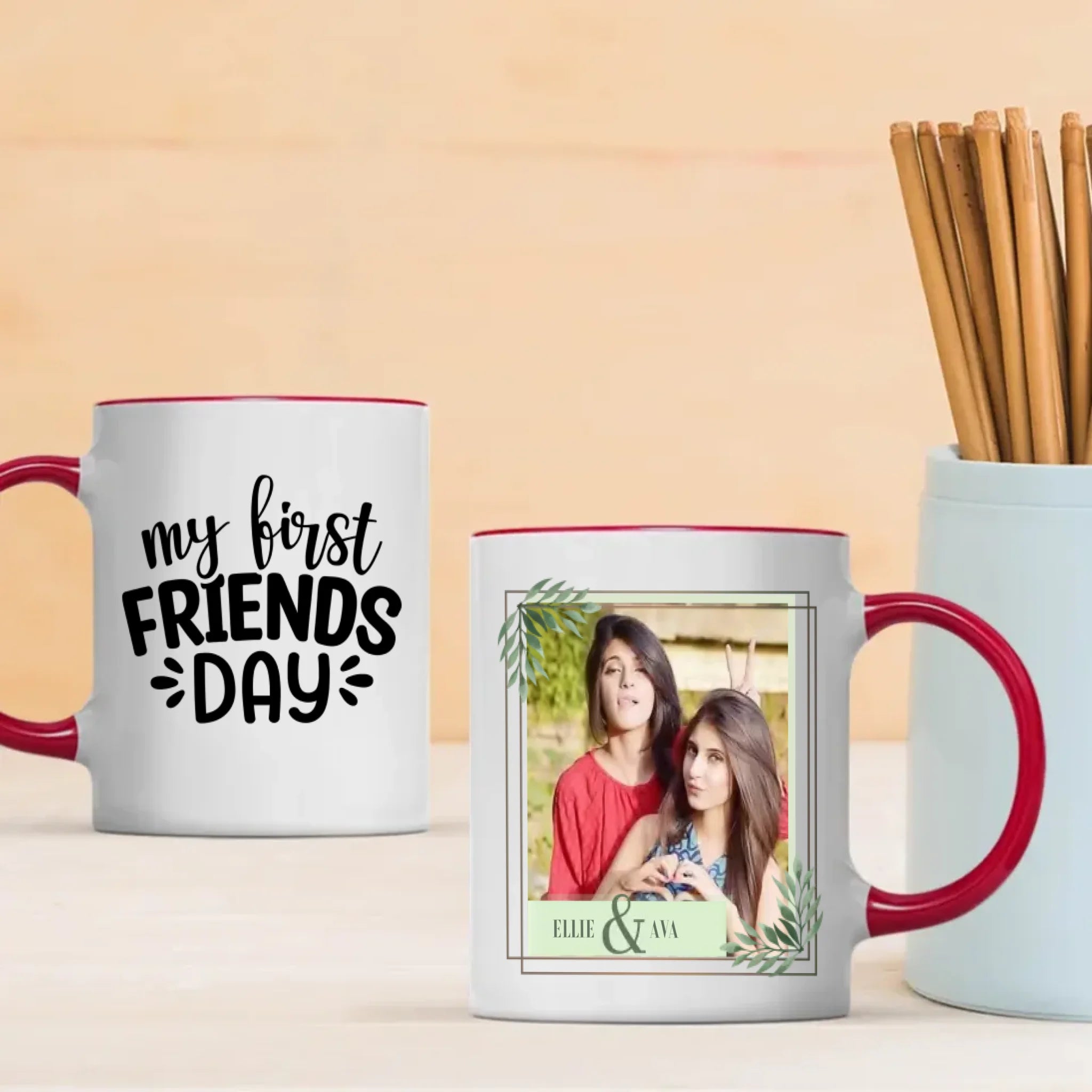 Custom Photo Gift for Lifelong Besties – My First Friend Day Mug - 89Prints