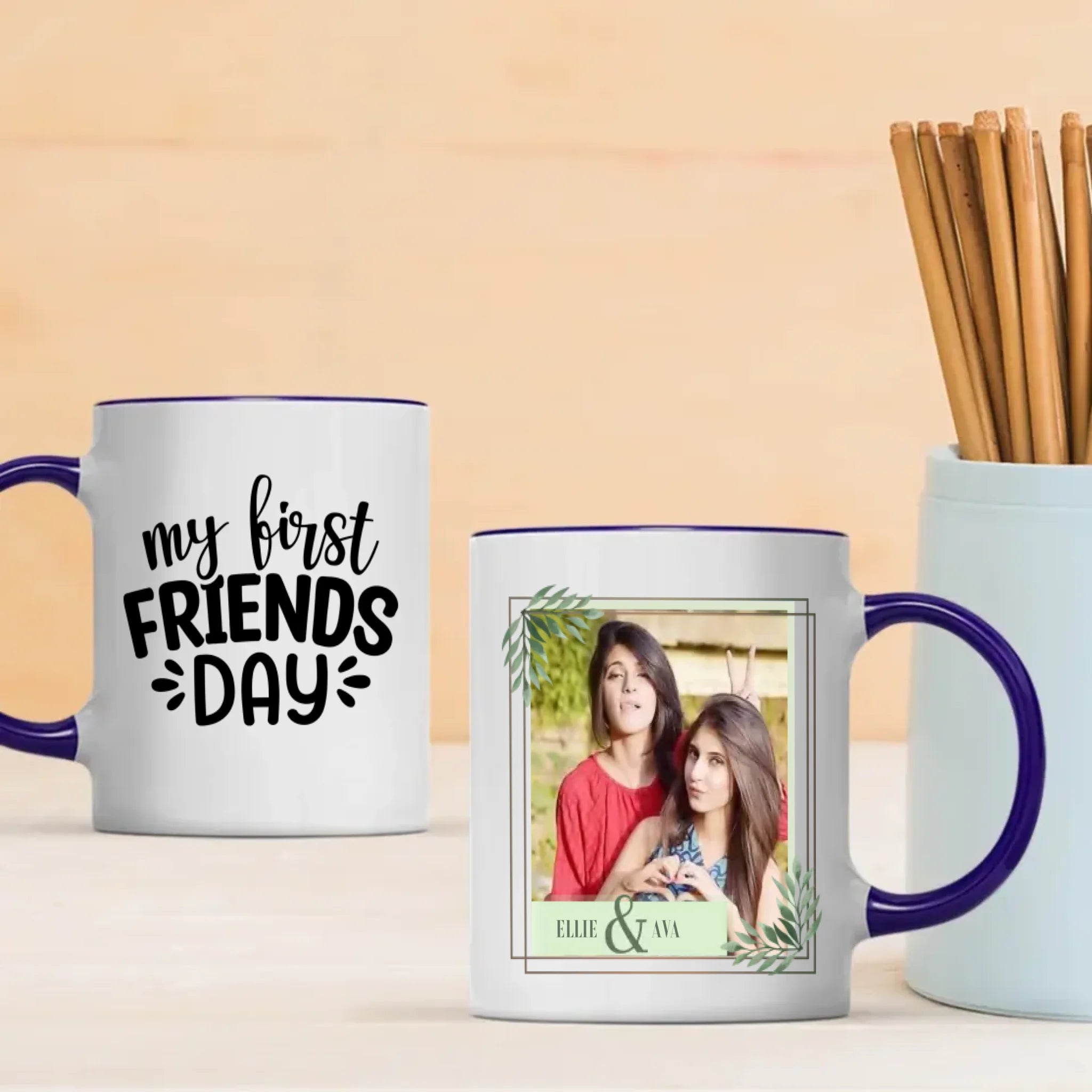 Custom Photo Gift for Lifelong Besties – My First Friend Day Mug - 89Prints