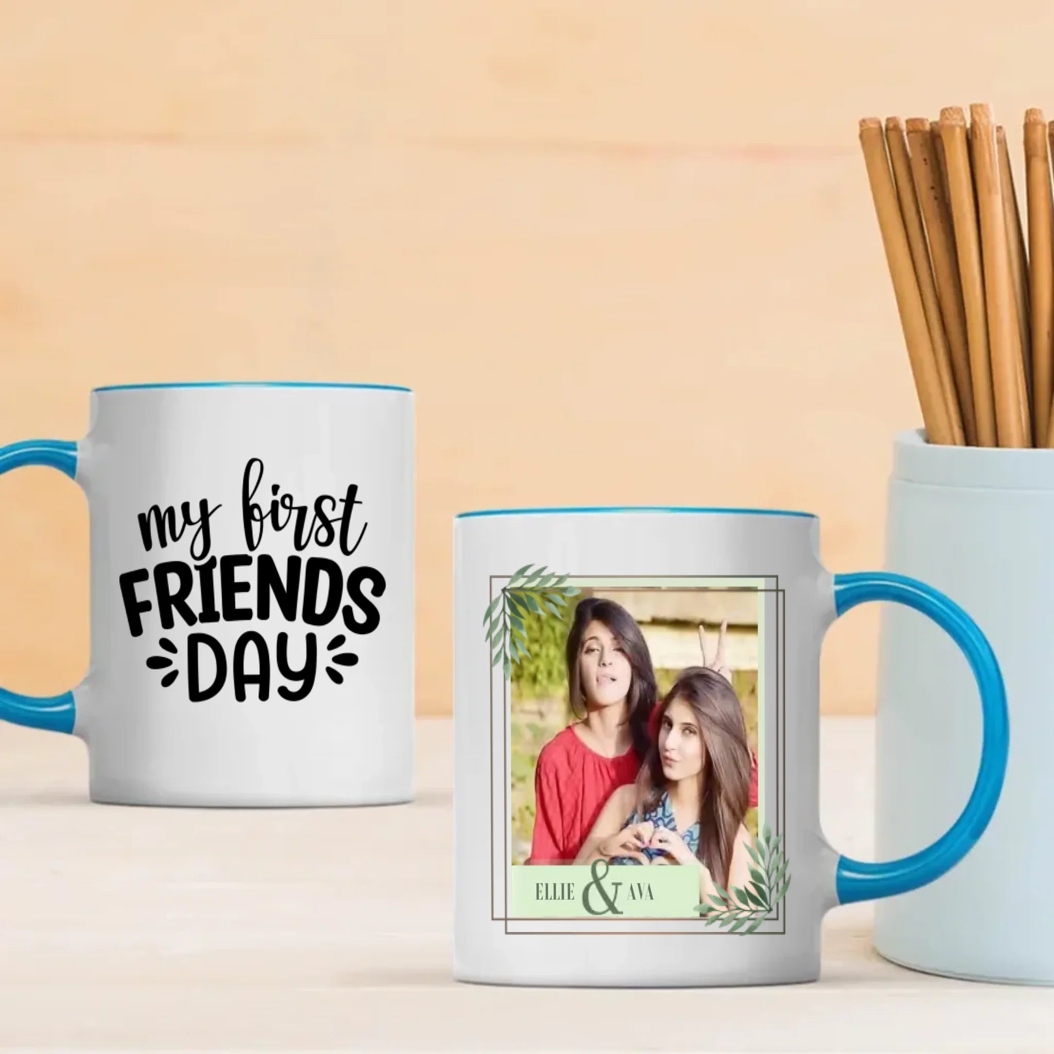 Custom Photo Gift for Lifelong Besties – My First Friend Day Mug - 89Prints