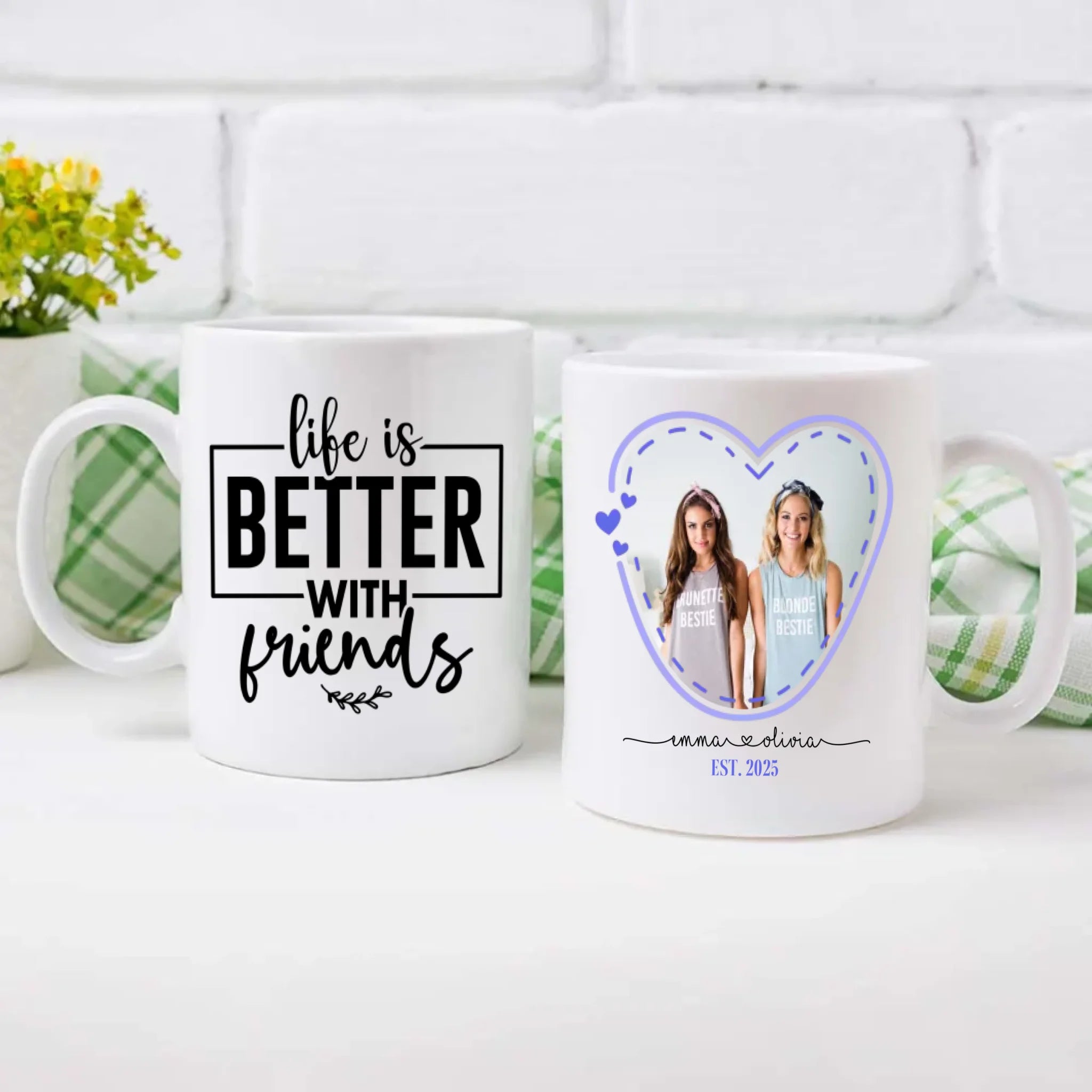 Custom Friendship Photo Mug – Life is Better Together - 89Prints