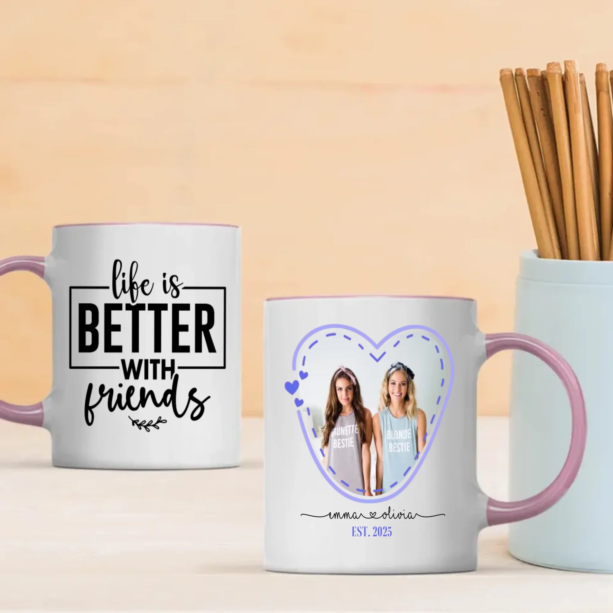 Custom Friendship Photo Mug – Life is Better Together - 89Prints