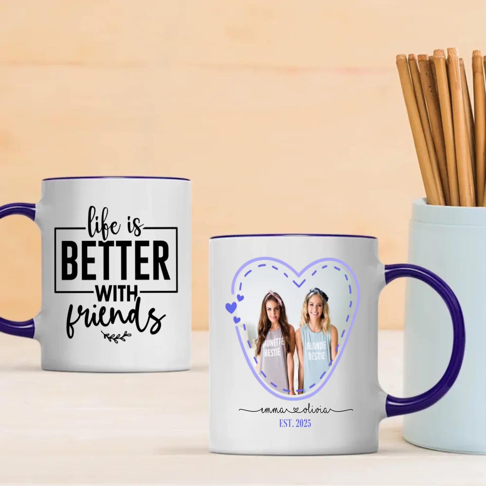 Custom Friendship Photo Mug – Life is Better Together - 89Prints