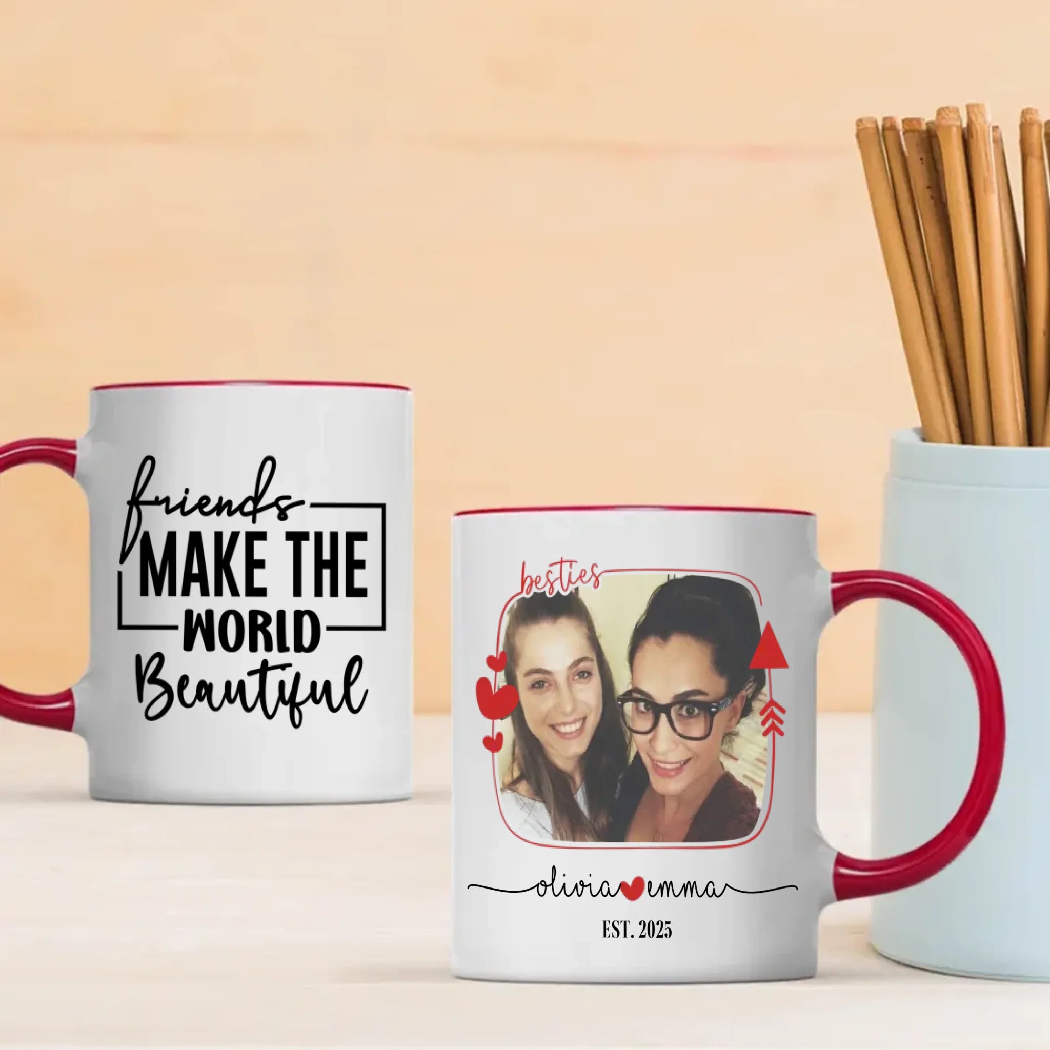 Personalized Friendship Mug – Because Friends Make Life Beautiful - 89Prints
