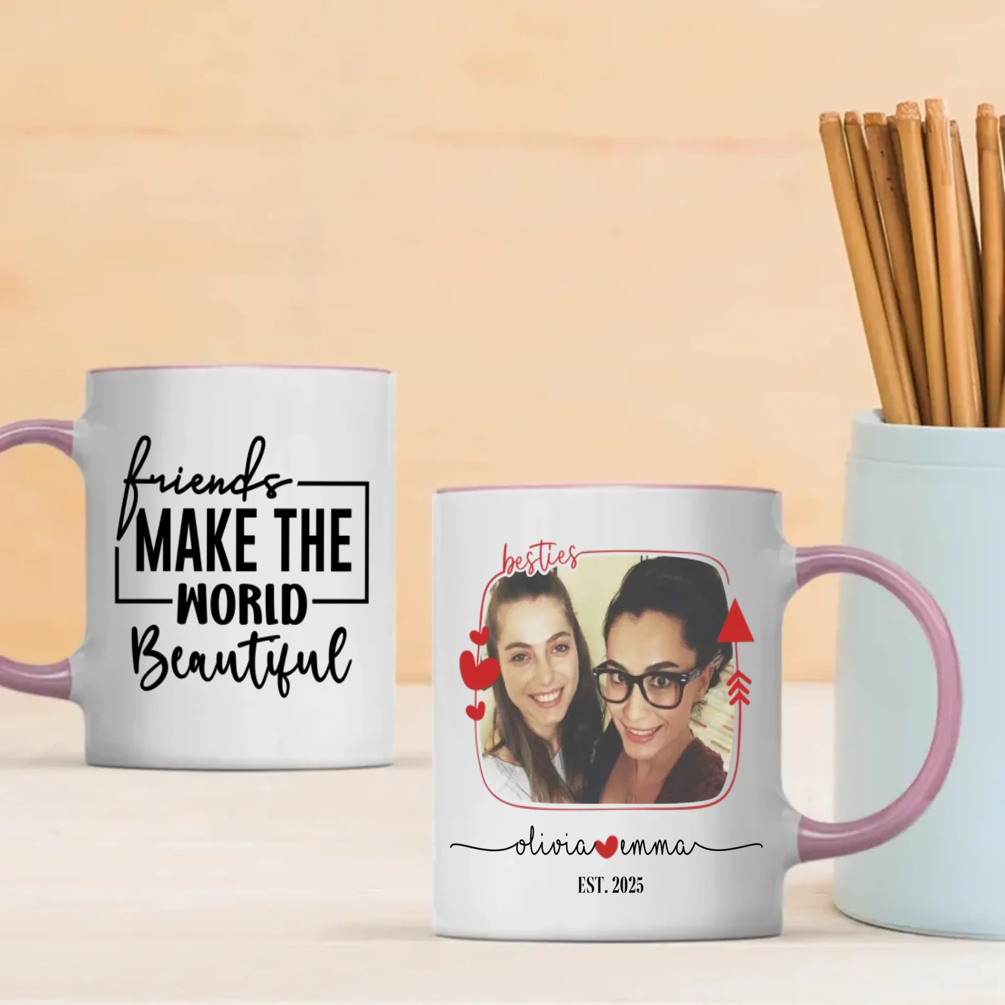 Personalized Friendship Mug – Because Friends Make Life Beautiful - 89Prints