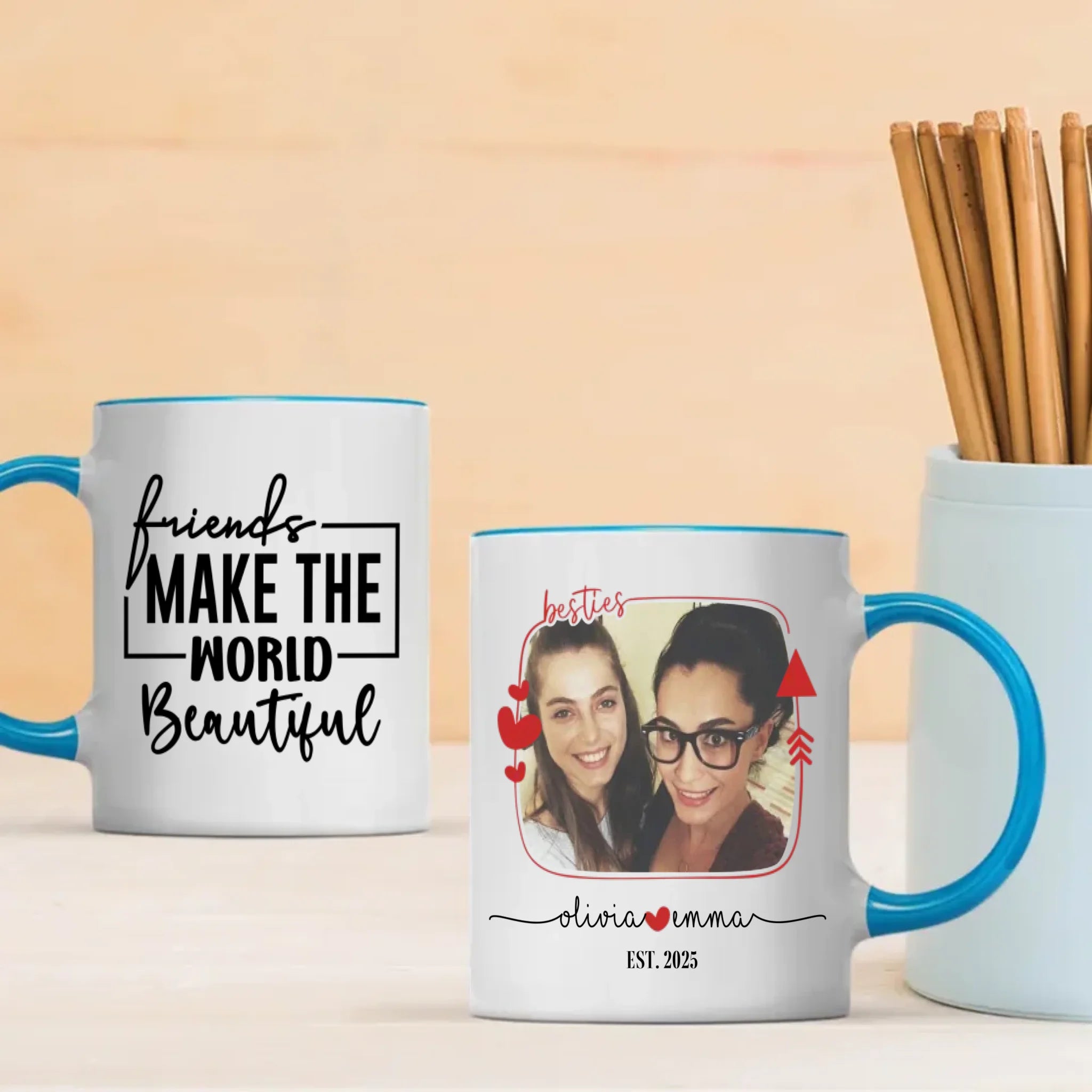 Personalized Friendship Mug – Because Friends Make Life Beautiful - 89Prints