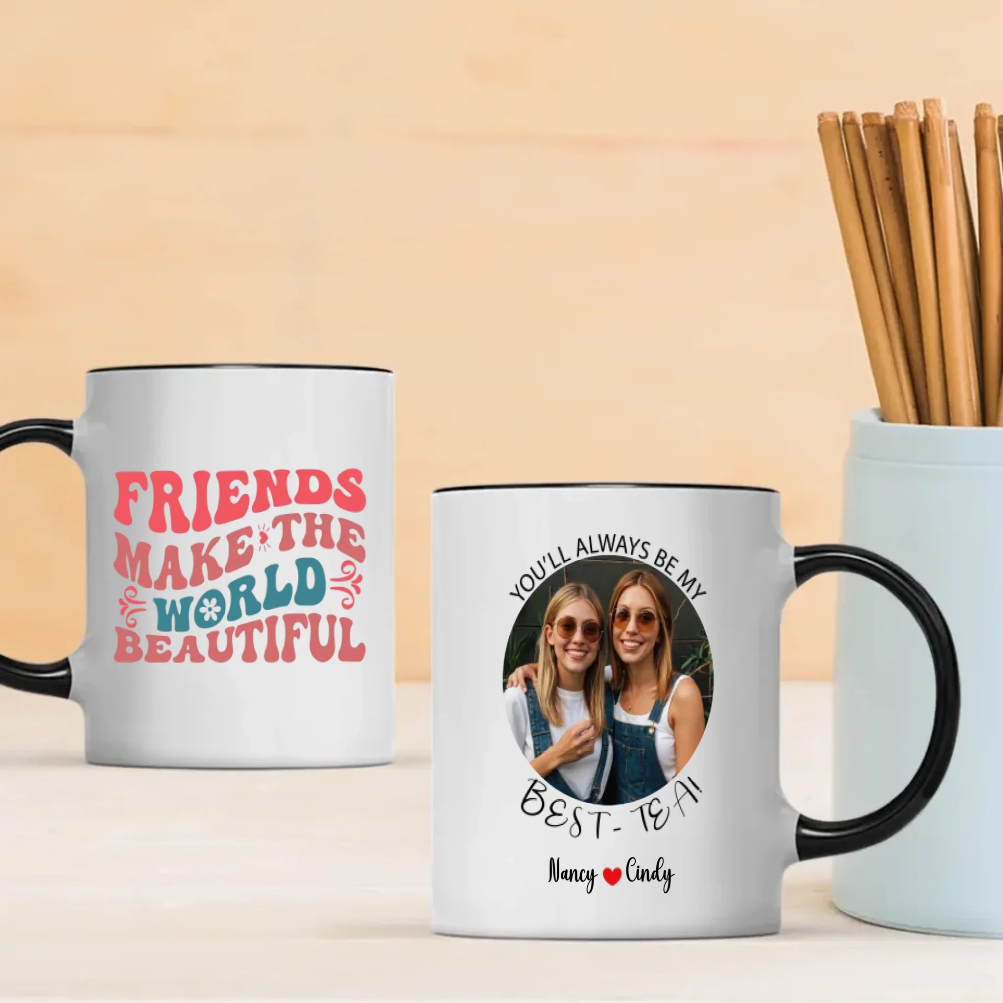 Personalized Best Friend Mug – Friend Make the World Beautiful - 89Prints