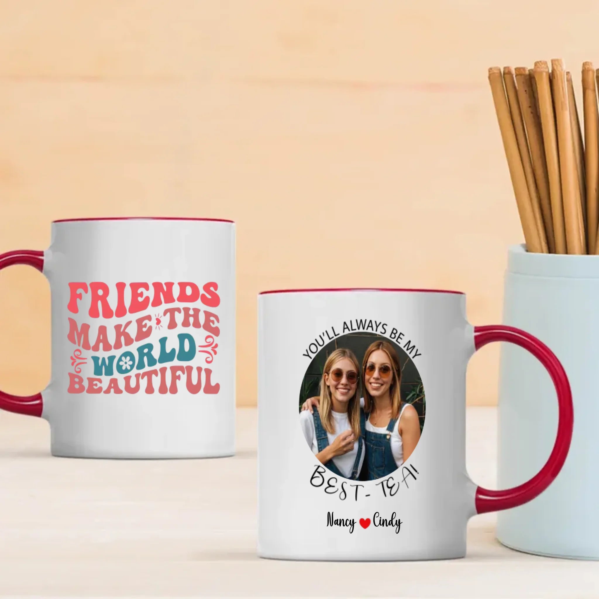 Personalized Best Friend Mug – Friend Make the World Beautiful - 89Prints