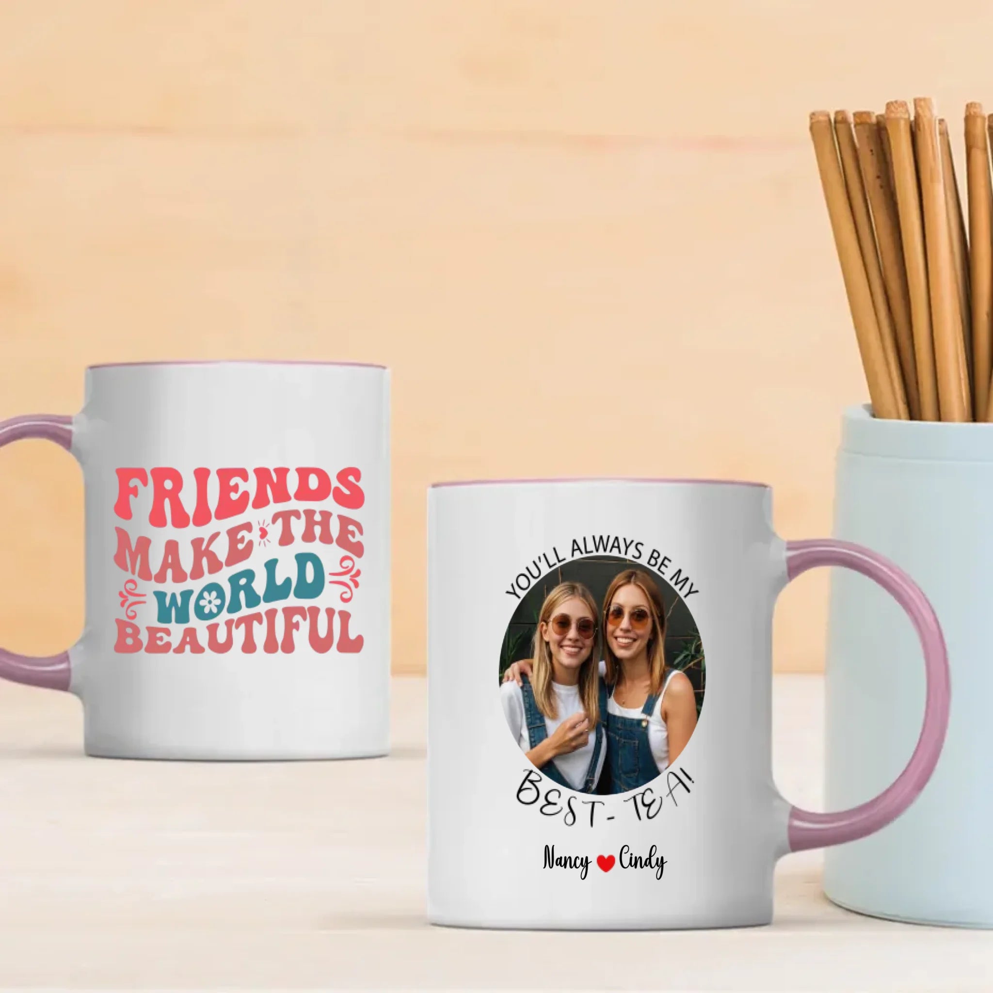 Personalized Best Friend Mug – Friend Make the World Beautiful - 89Prints