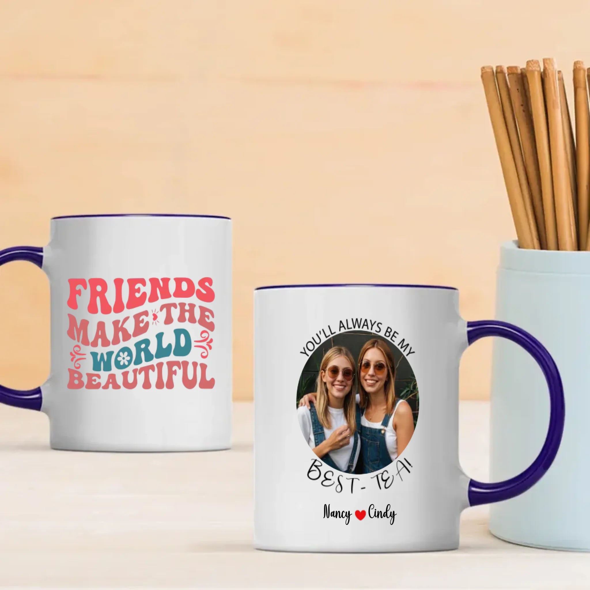 Personalized Best Friend Mug – Friend Make the World Beautiful - 89Prints