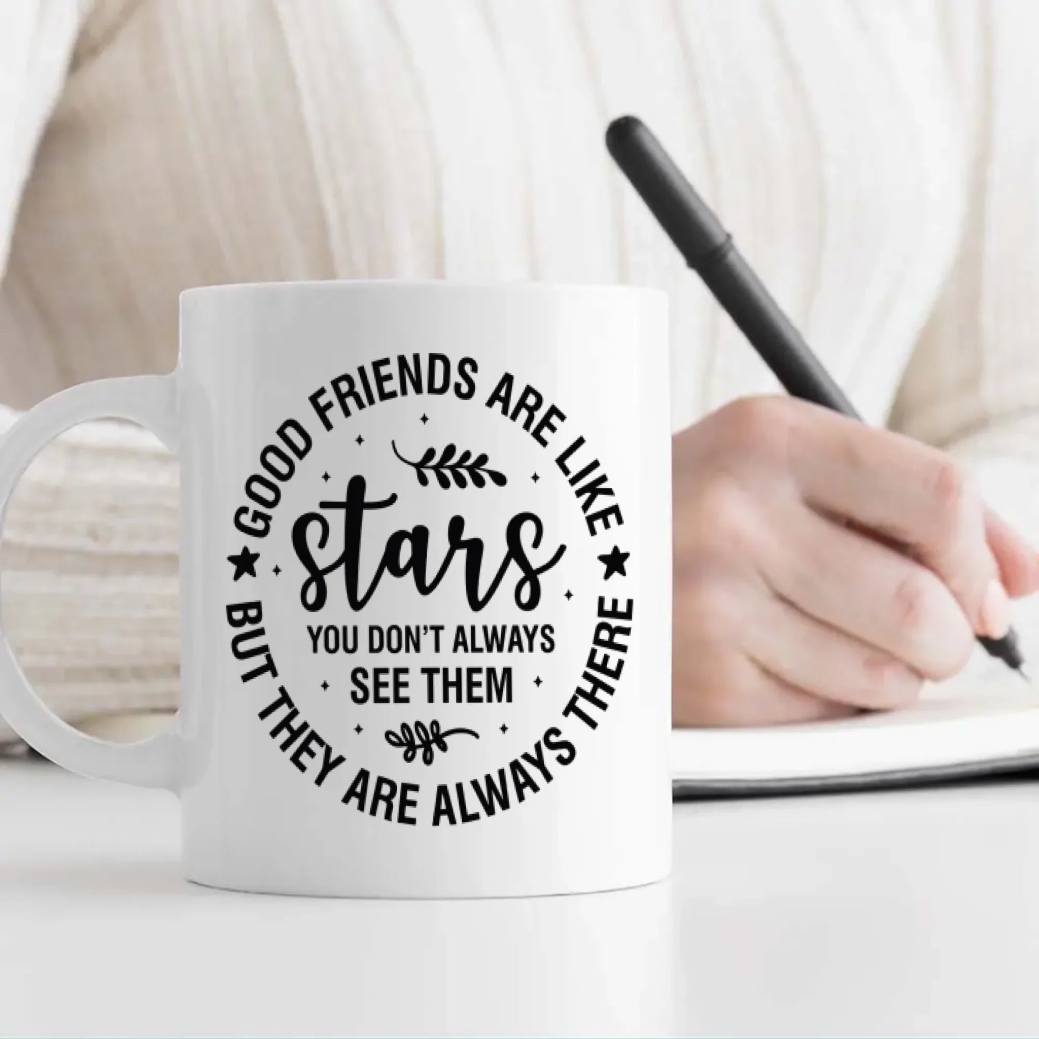 Good Friends Are Like Stars Mug – Personalized Friendship Gift with Photo & Name - 89Prints
