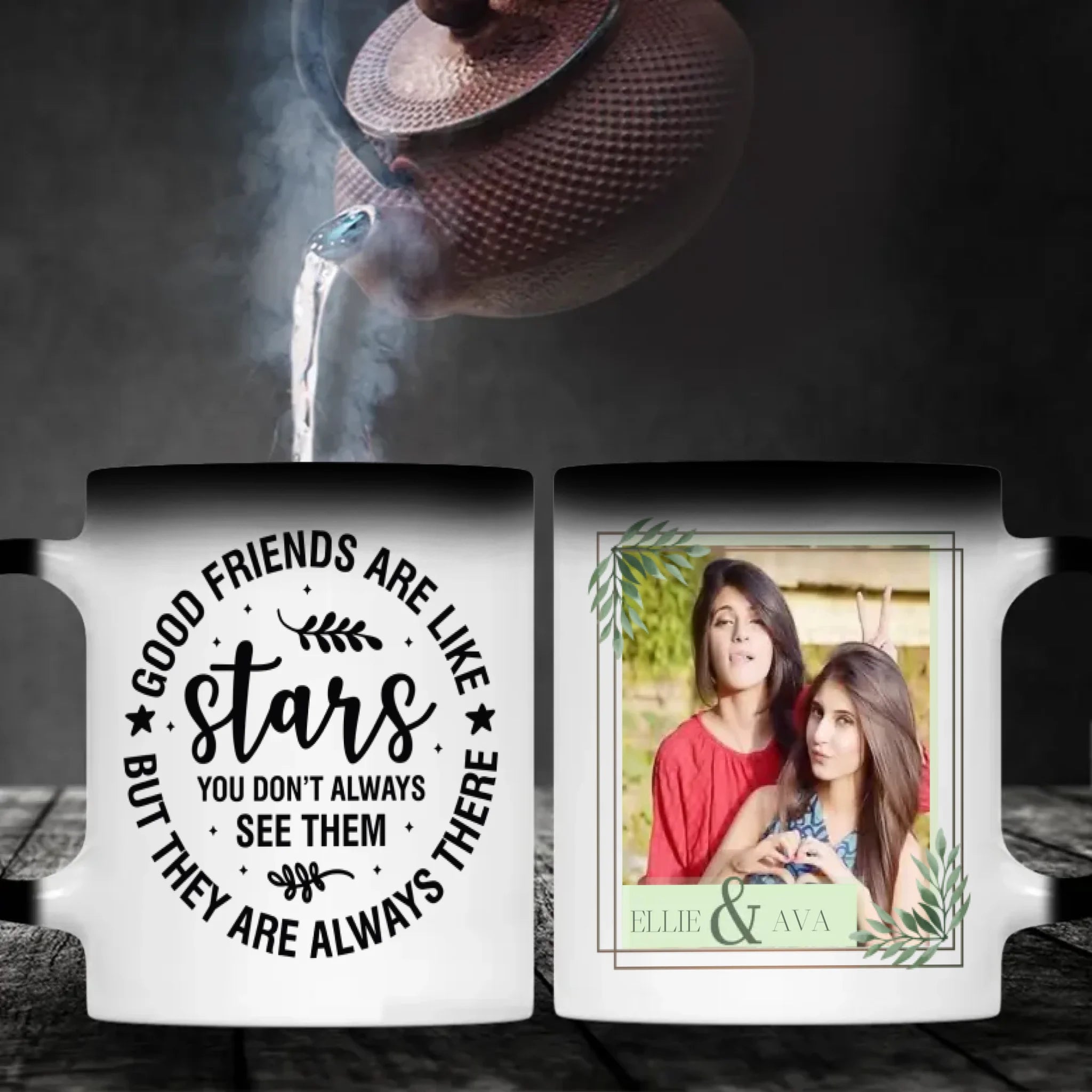 Good Friends Are Like Stars Mug – Personalized Friendship Gift with Photo & Name - 89Prints