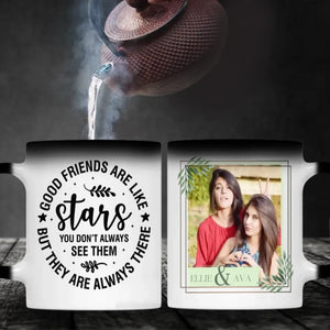 Good Friends Are Like Stars Mug – Personalized Friendship Gift with Photo & Name - 89Prints