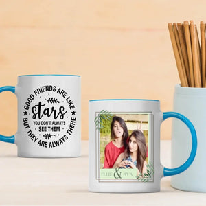Good Friends Are Like Stars Mug – Personalized Friendship Gift with Photo & Name - 89Prints