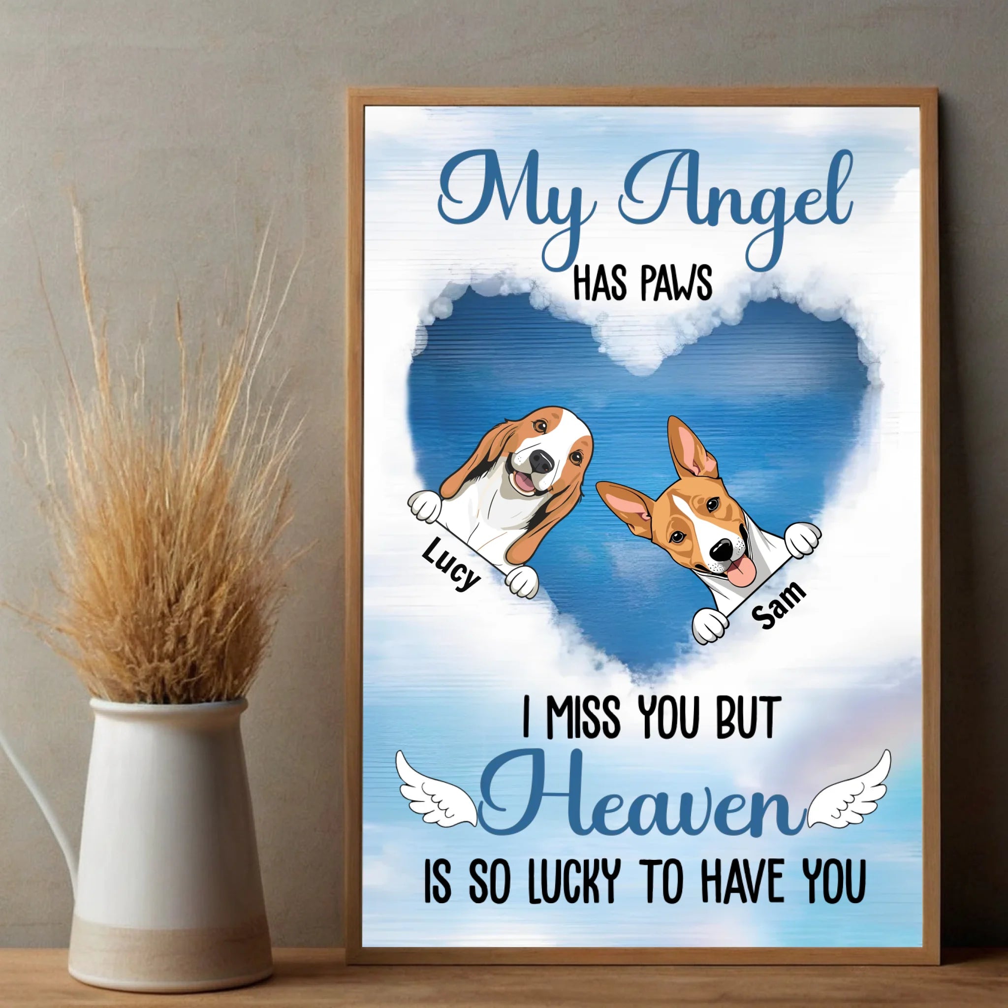 Personalized Dog Memorial Poster – Love Beyond Heaven – 89Prints