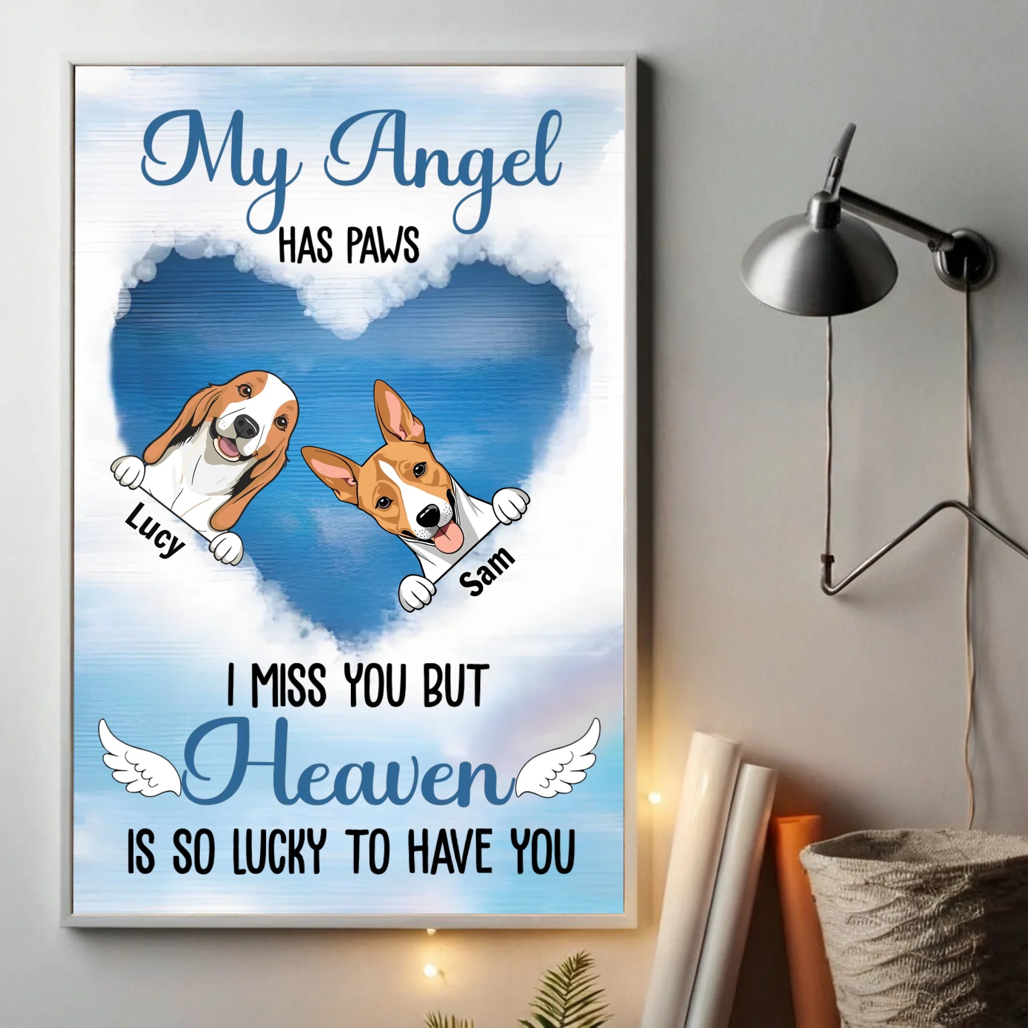 Personalized Dog Memorial Poster – Love Beyond Heaven – 89Prints