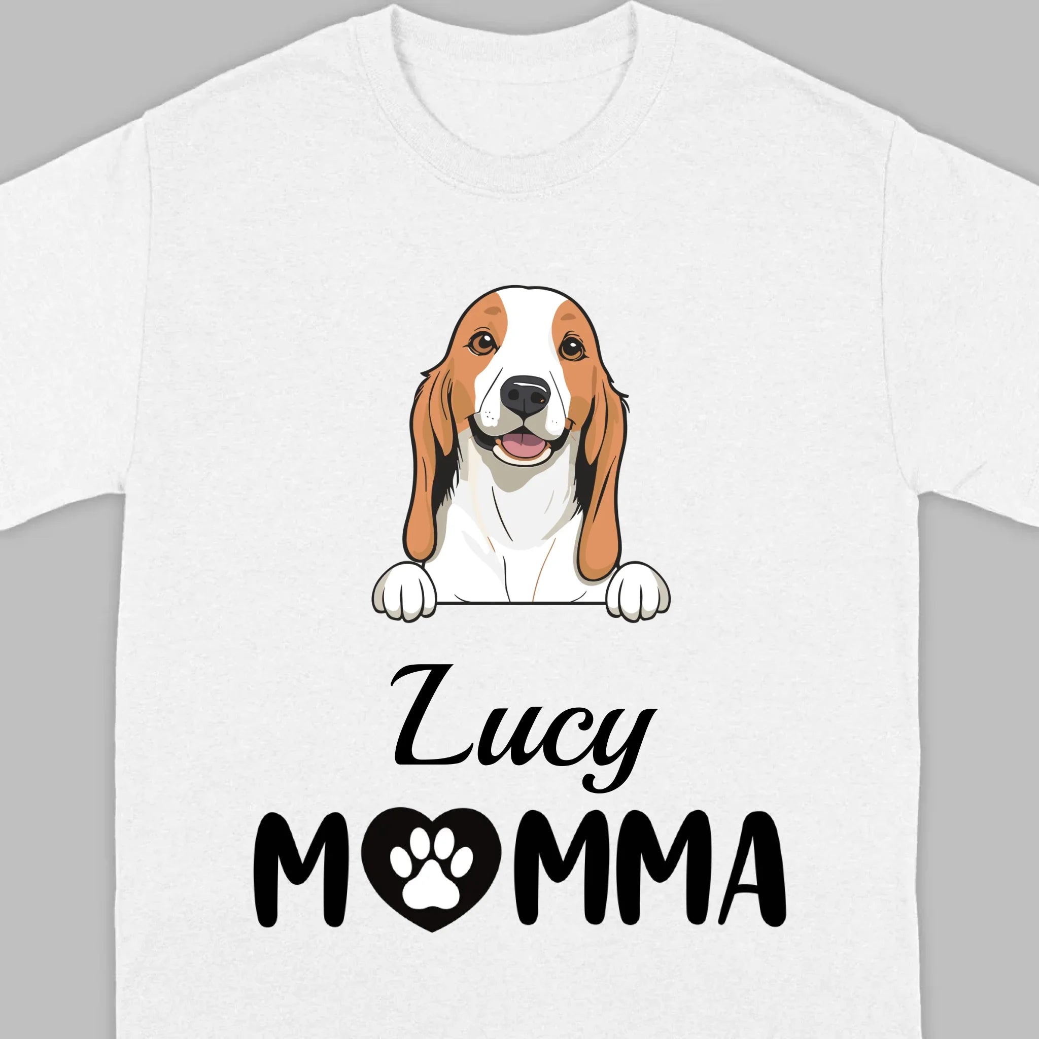 Customizable Dog Mom T-Shirt – Personalize with Dog Icon and Name – 89Prints